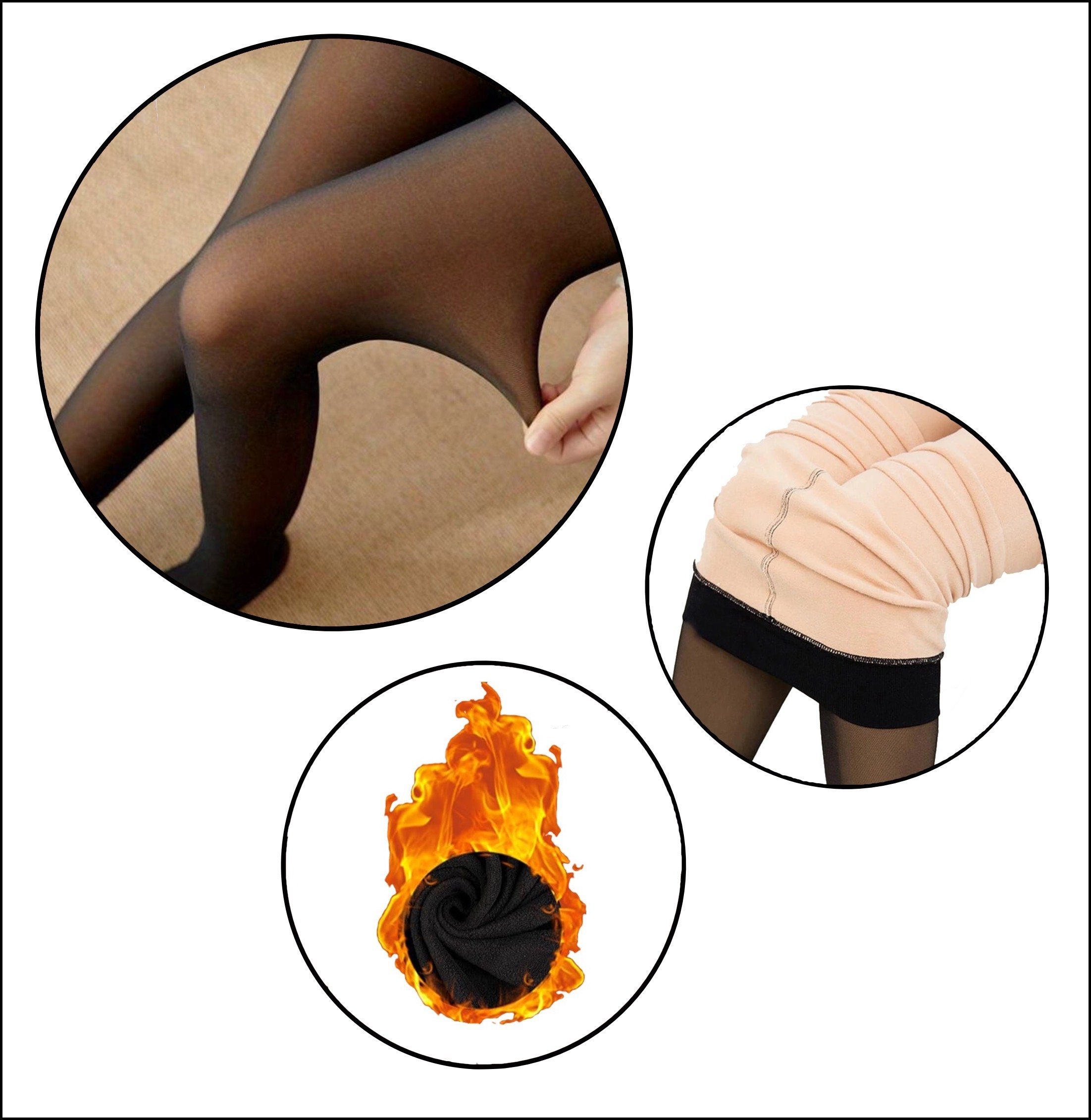 schwarz gefütterte St) Innenfleece Thermostrumpfhose (1 Cocain Komfortbund Thermo Strumpfhose Blickdicht underwear