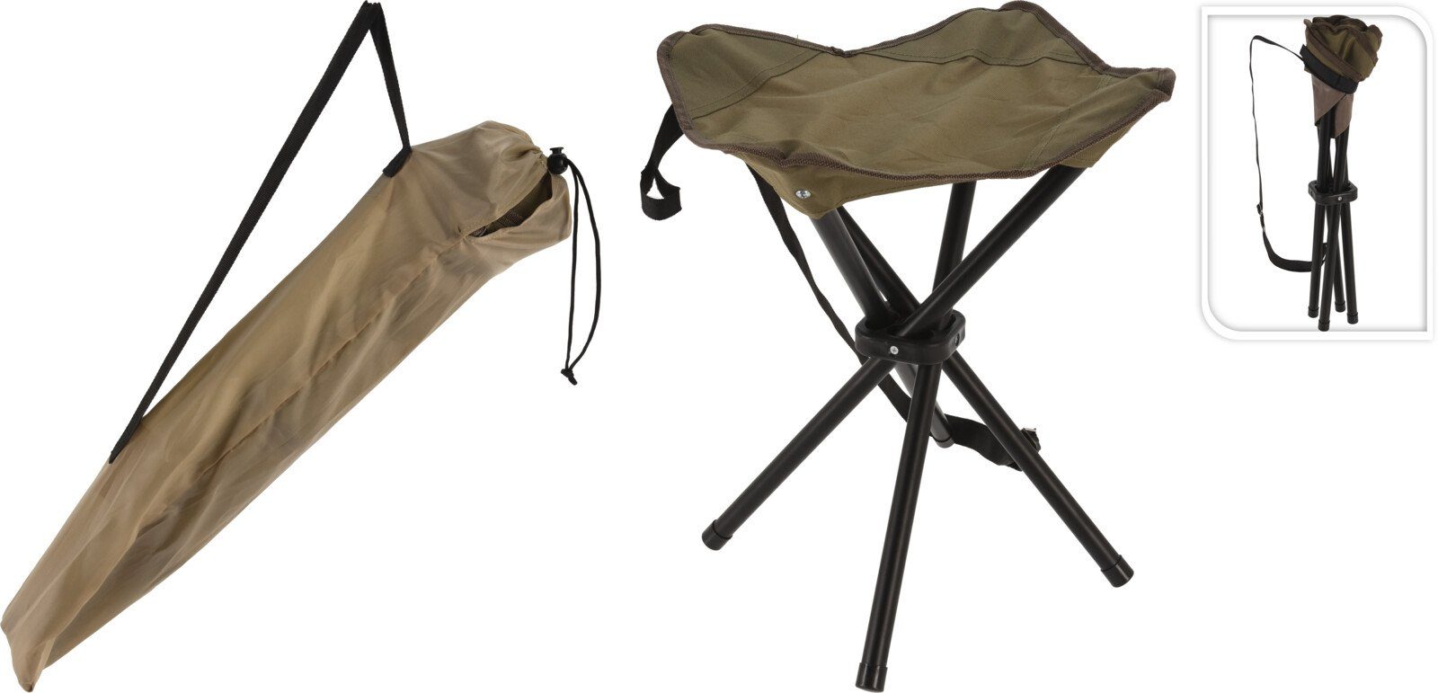 Koopman Campinghocker Klapphocker Anglerhocker Niedrig 40 cm Taube 2 er Set (Set, 2 St., Packung), Klapphocker, 2er Set, Angeln Garten, Tragetasche – Bild 4 von 5