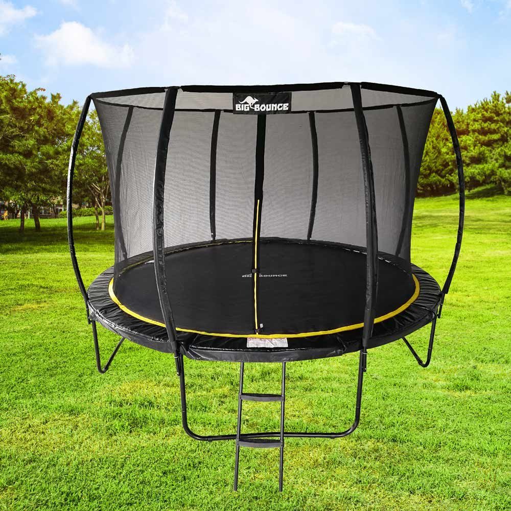 Forca Gartentrampolin BIG BOUNCE Trampolin 12ft 3,66 m 366 cm PROFI QUALITÄT, Ø 366,00 cm, Schutzrand schwarz