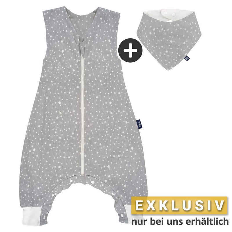 Alvi® Schlafsack Sternenhimmel, Baby Sommer Schlafsack mit Füßen / Sleep-Overall Gr. 70 - Baumwolle