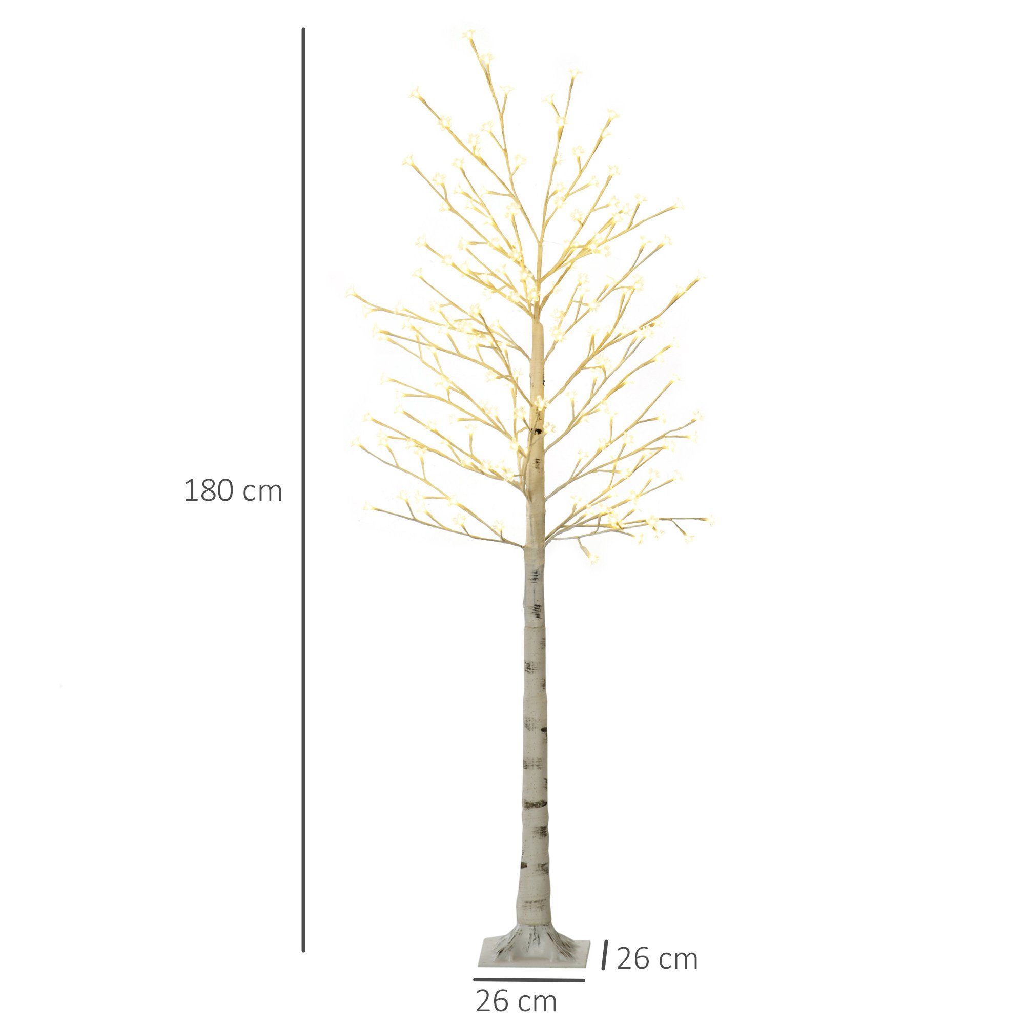 HOMCOM LED Baum Kunstbaum, Kirschbaum mit 180 LEDs, 3 Helligkeitsstufen,  Osterdeko, Warmweiße LED-Lichter, LED, Warmweiß, Vorbeleuchtete Design