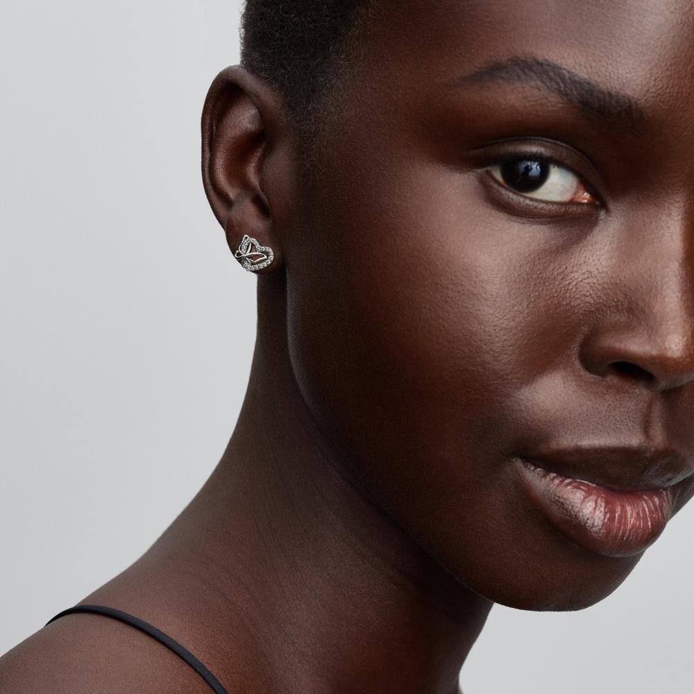 Pandora Paar Ohrstecker Moments Ohrringe für Damen Herz Schmetterling, Silber von PANDORA