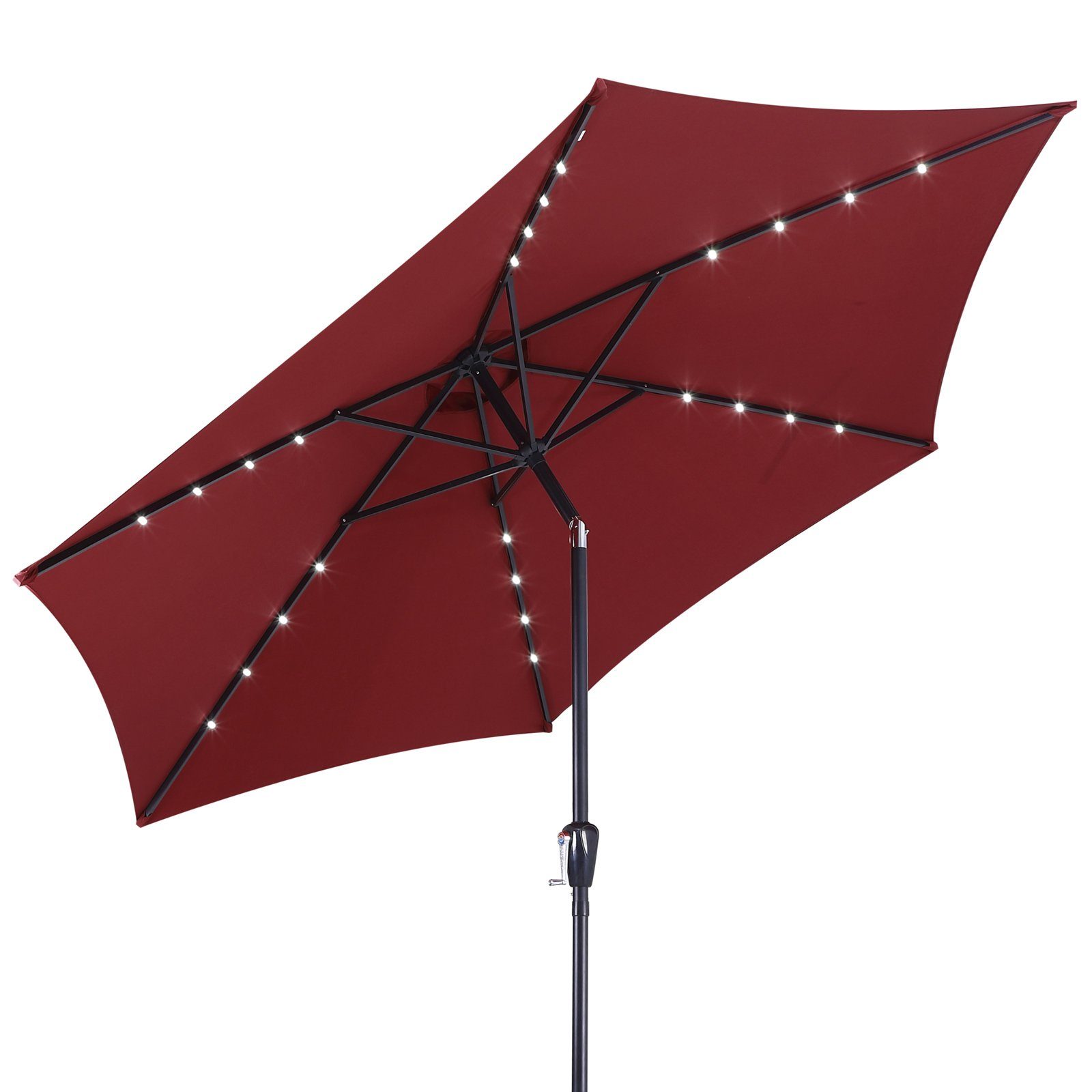 Kingsleeve Sonnenschirm, LED Beleuchtung Solarbetrieben Neigbar günstig online kaufen