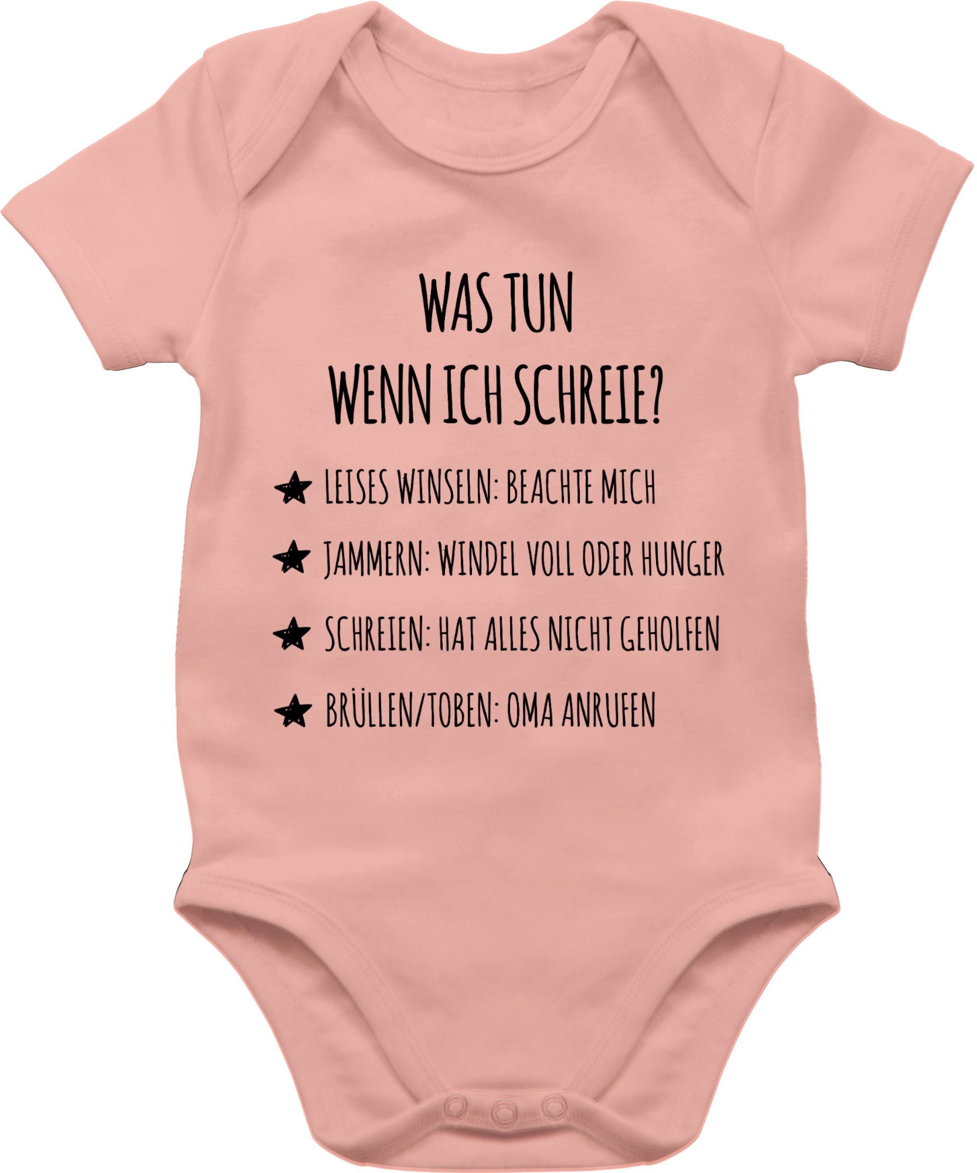 Shirtracer Shirtbody Schreianleitung, was tun wenn ich schreie? Strampler Baby Mädchen & Junge 3 Babyrosa