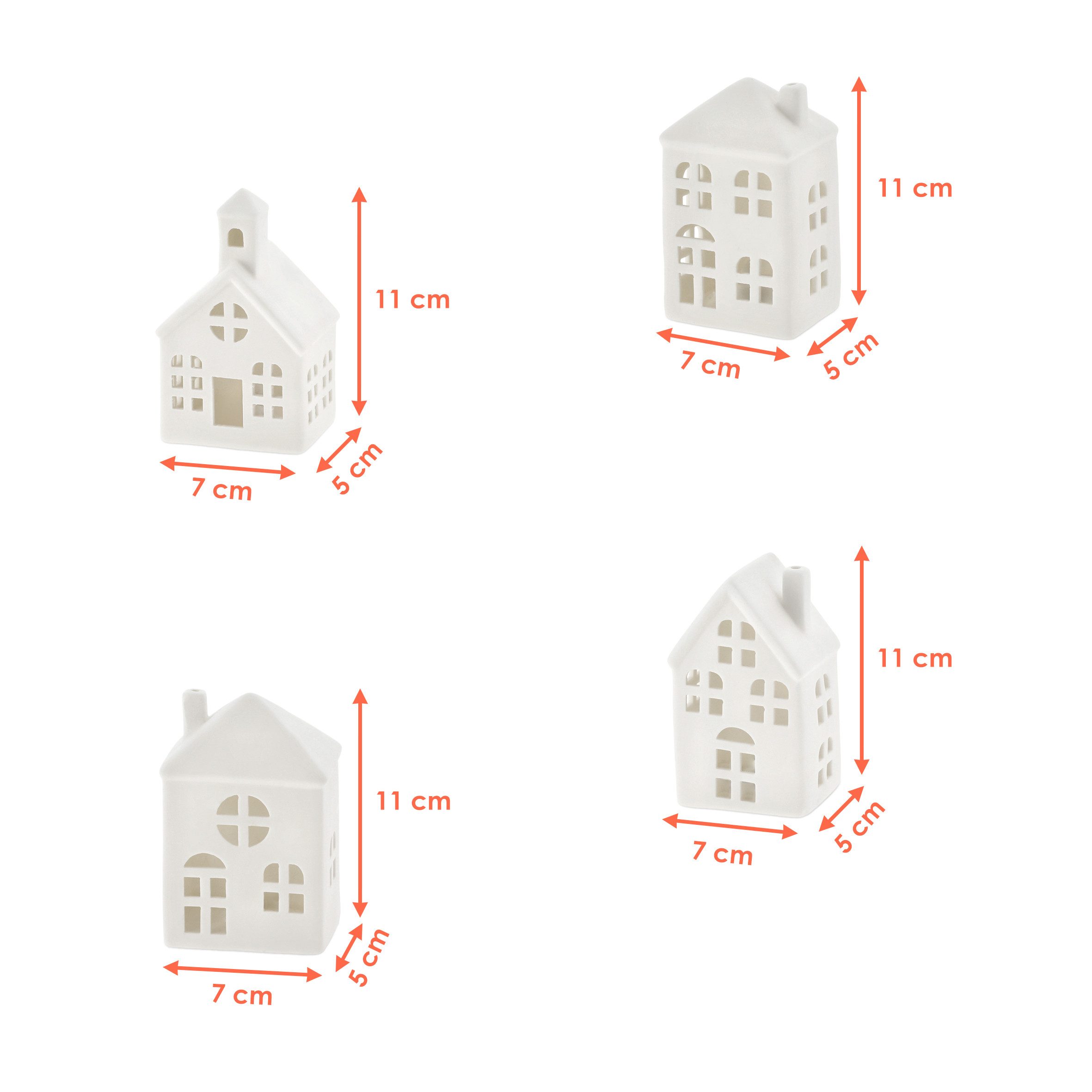 Spetebo LED Dekoobjekt LED Keramik Haus weiß, AN / AUS, LED fest integriert günstig online kaufen
