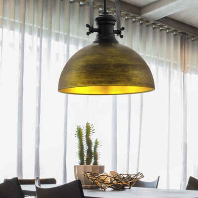 EGLO Deckenleuchte, Decken Pendel Lampe Wohn Ess Zimmer Beleuchtung Industrie Stil Hängeleuchte schwarz gold Eglo 43051