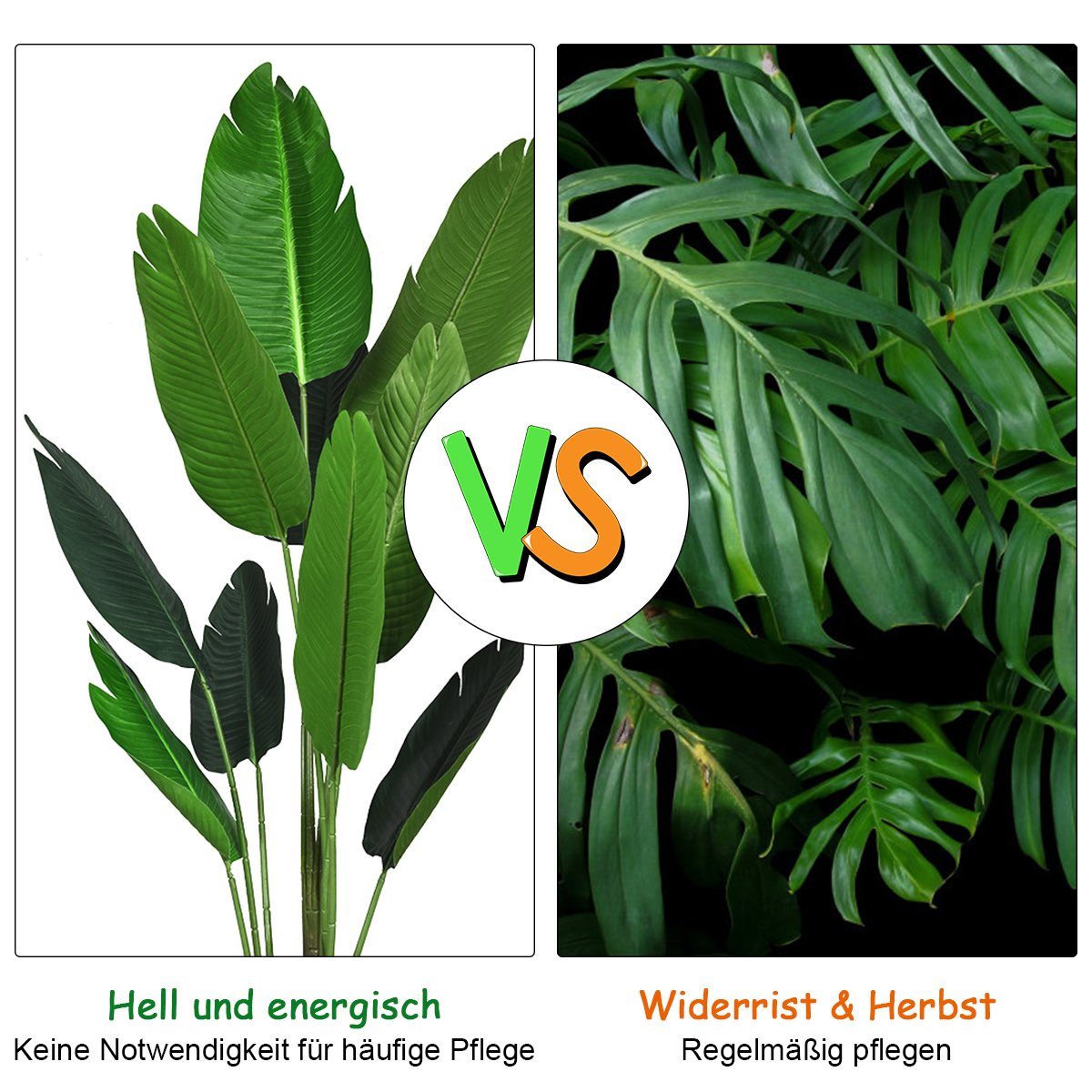 Kunstbaum, COSTWAY, Tropische Palme, mit Topf & 10 Blättern, 160cm