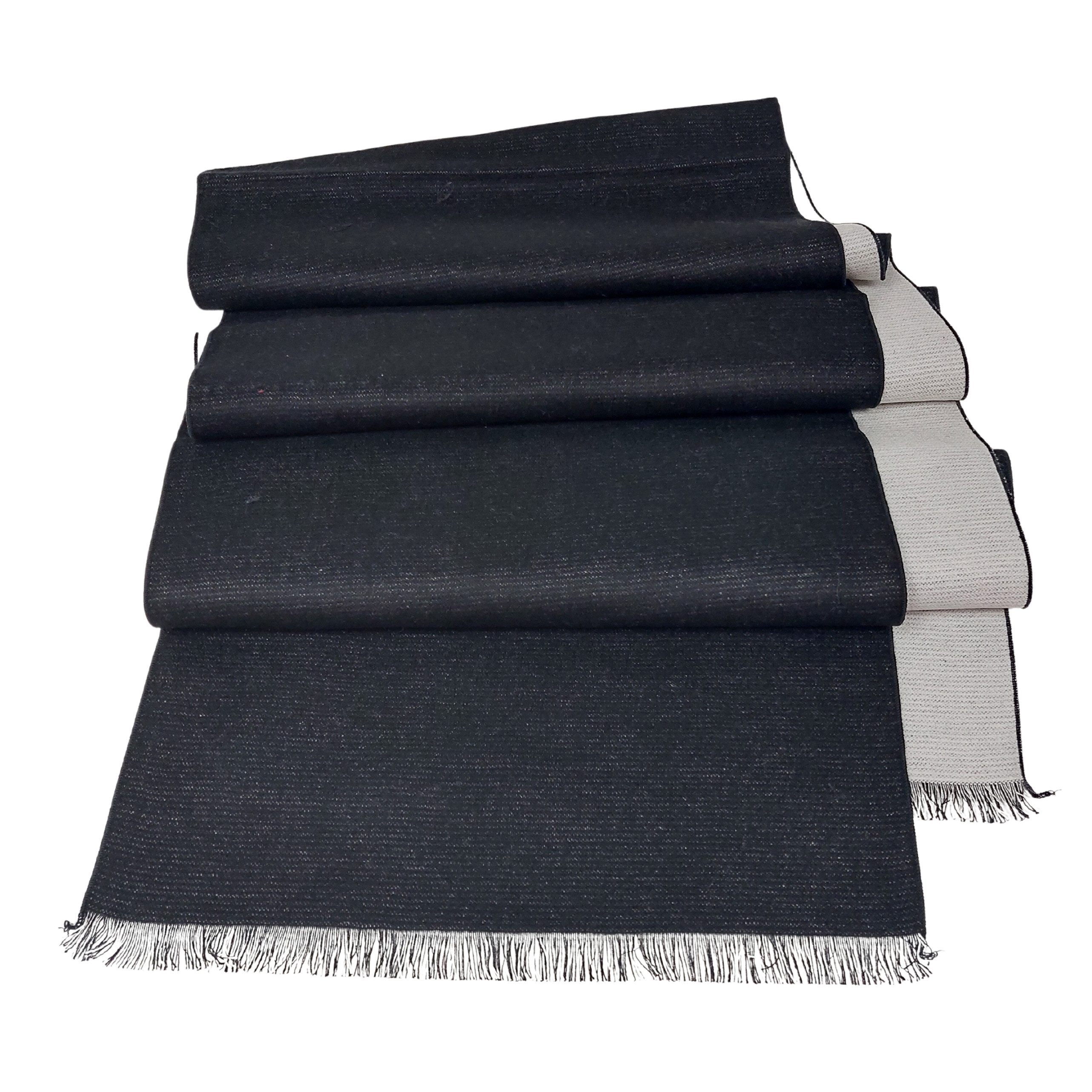 TINITEX Seidenschal Winterschal Schal Seidenflanell zweifarbig (schwarz + Farbe)