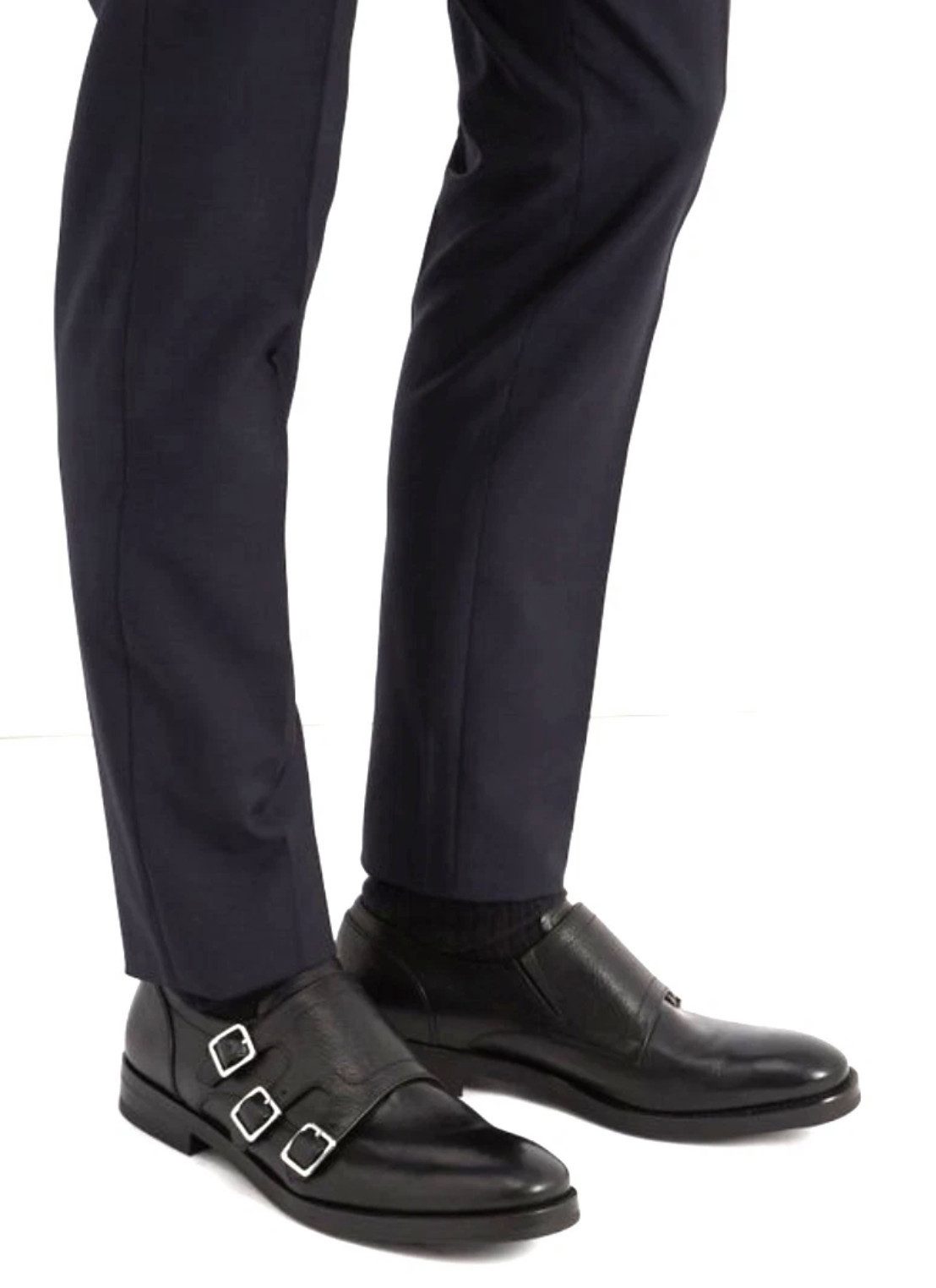 ALEXANDER MCQUEEN Dreifach-Monkstrap Brogue Derby Schuhe Made in Italy Slipper Leder mit rutschfestem, transparent eingefasstem Gummielement