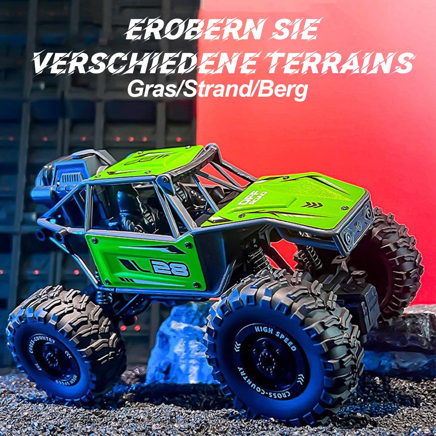 Esun RC-Auto Ferngesteuertes Auto ab 8 jahre,Drift RC Car mit LED-Licht, 2.4GHzAuto (Packung, Komplettset), 360° Rotation Auto Spielzeug für Junge Mädchen