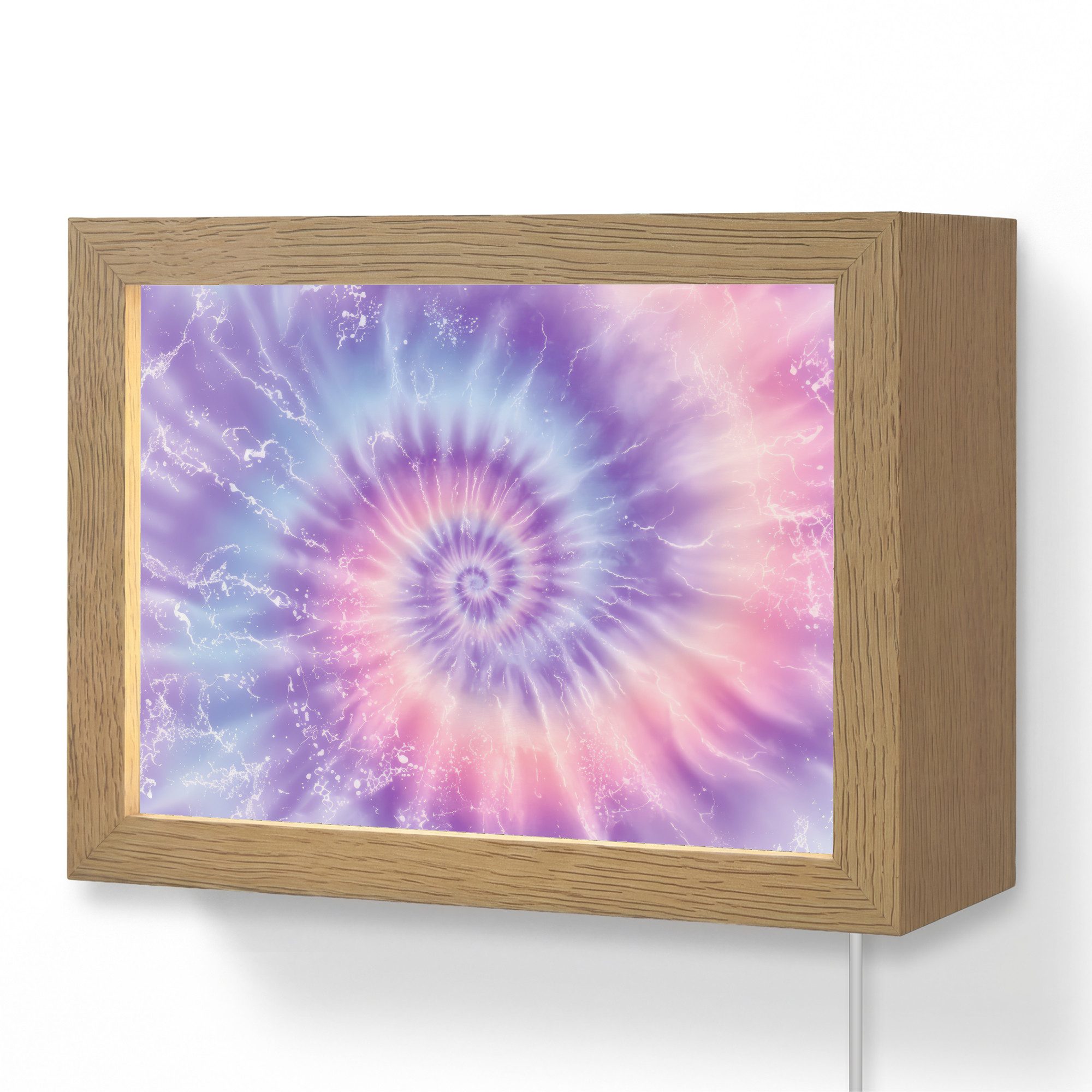 OnlyWow Wandleuchte Lightbox Pastelltöne - Lila - Spirale - Marmor - Mädchen, Dimmbar, Farbwechsel, LED, Warmweiß, Kaltweiß, Neutralweiß Einstellbar, Wandlampe Innen, Dimmbar, mit Kabel, LED, Modern, Kinder