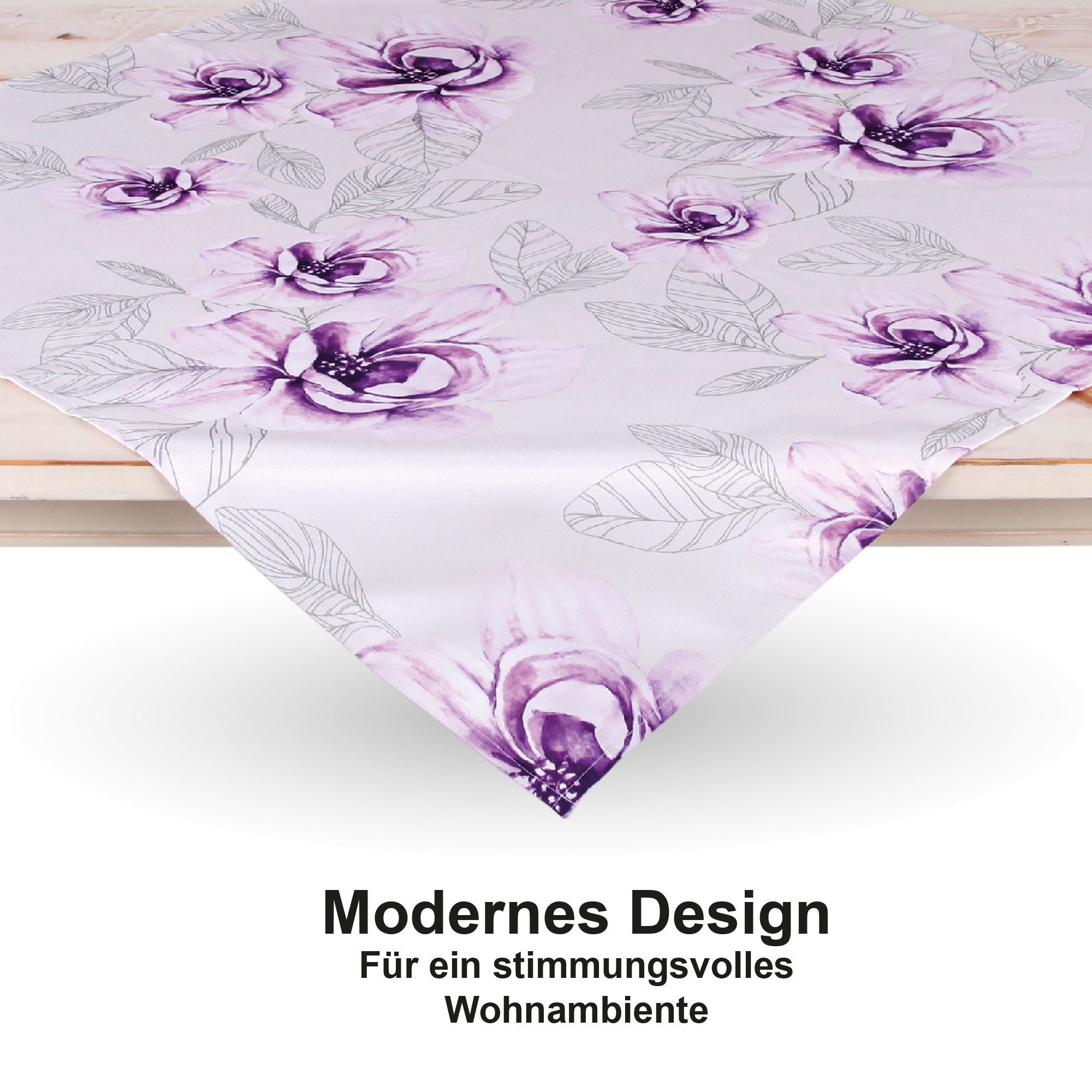 Bestlivings Tischdecke mit brillantem Druck, Decke 80x80 cm, 100% Polyester, waschmaschinen- & trocknergeeignet – Bild 5 von 5