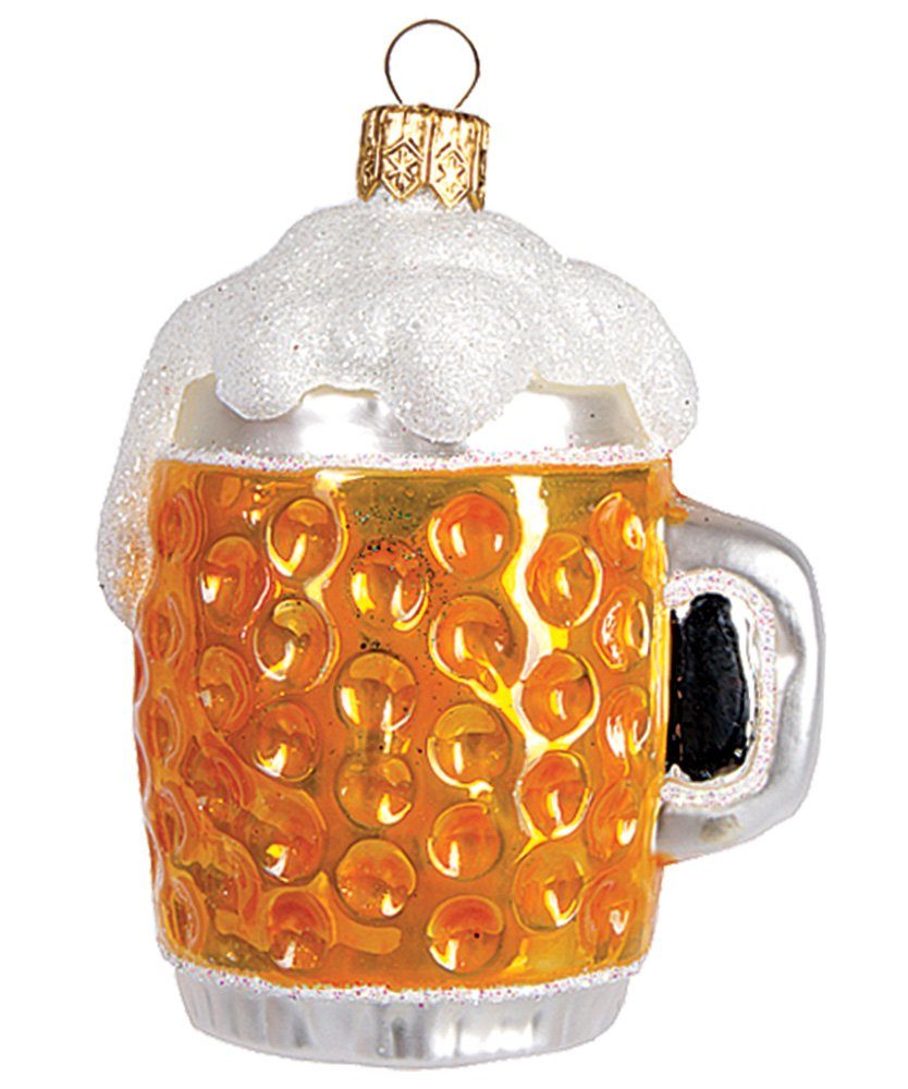 IMPULS Christbaumschmuck, Christbaumschmuck Glas Bierkrug 6cm gold