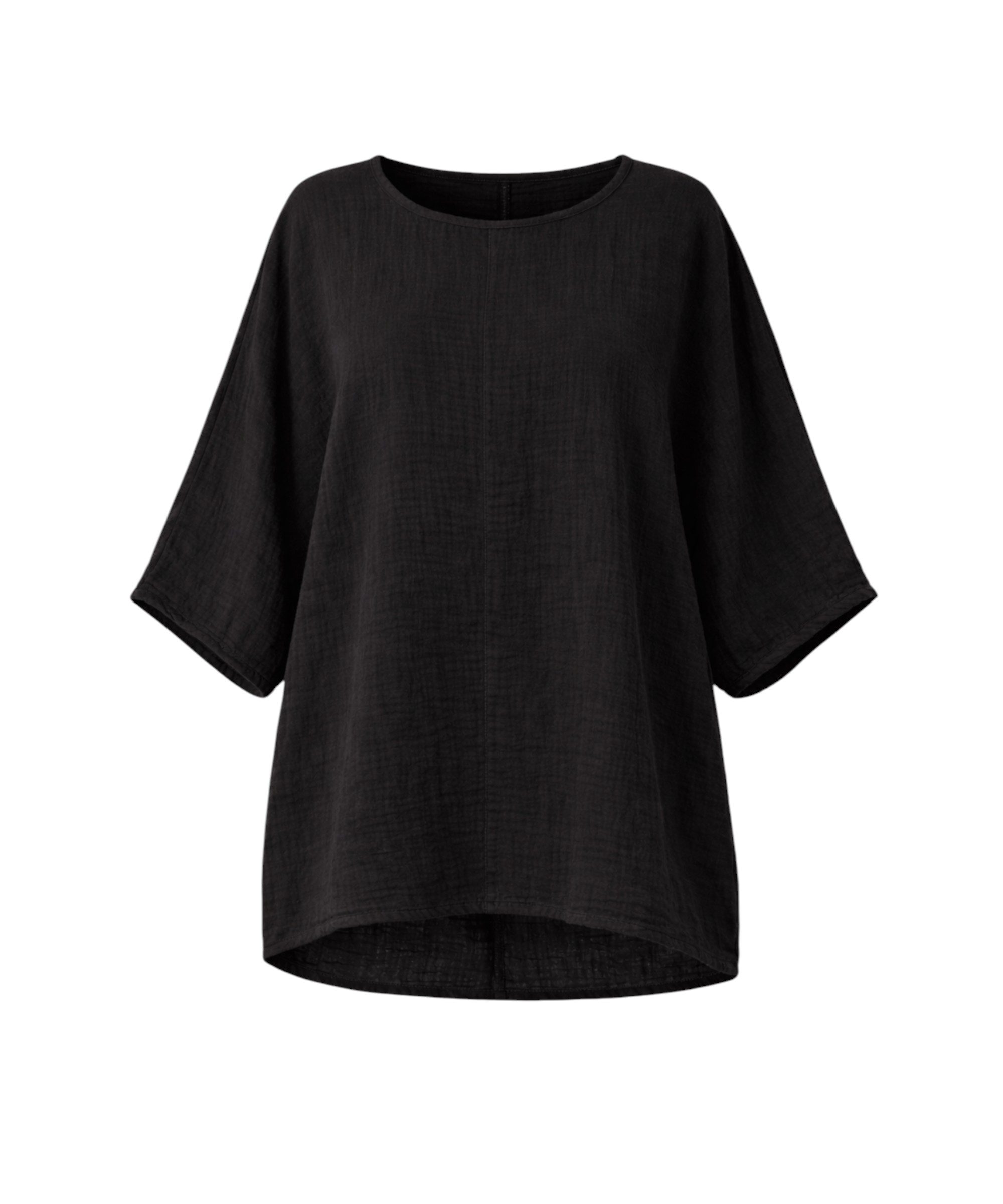 Blusentop Blusentop Damen Musselin Oversize Bluse Fledermausärmel