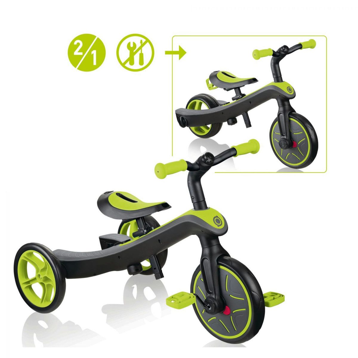 authentic sports & toys Dreirad Authentic Sports Dreirad Globber Trike Explorer 2 in 1