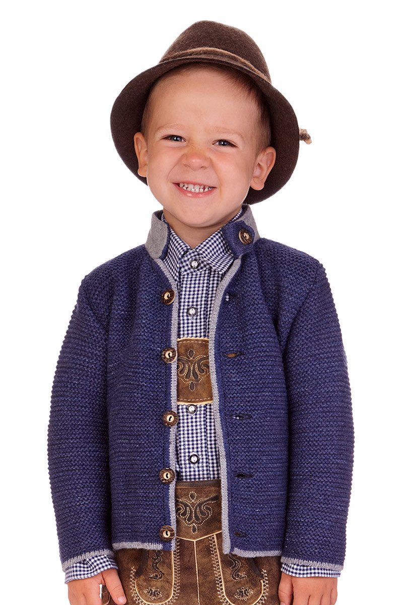 Isar-Trachten Trachtenjacke Trachtenjacke Kinder - LIAS - berber, jeansblau