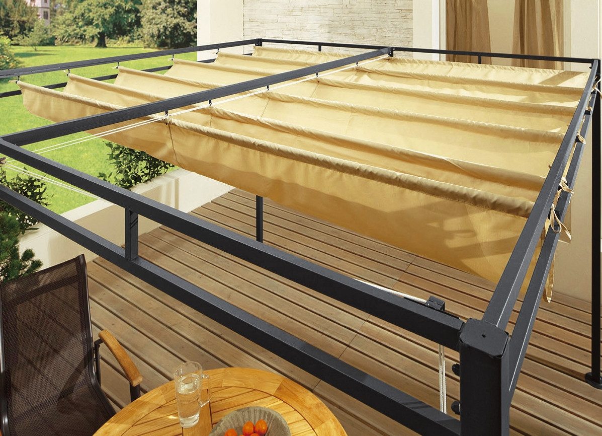 Quick Star Pavillon-Ersatzdach Ersatzdach Flachdachpergola Firenze 3x3 m, 180 g/m², 288 x 288 cm (1 Ersatzdach aus Polyester ohne Gestell), 6 aufgenähte Einschu – Bild 5 von 5