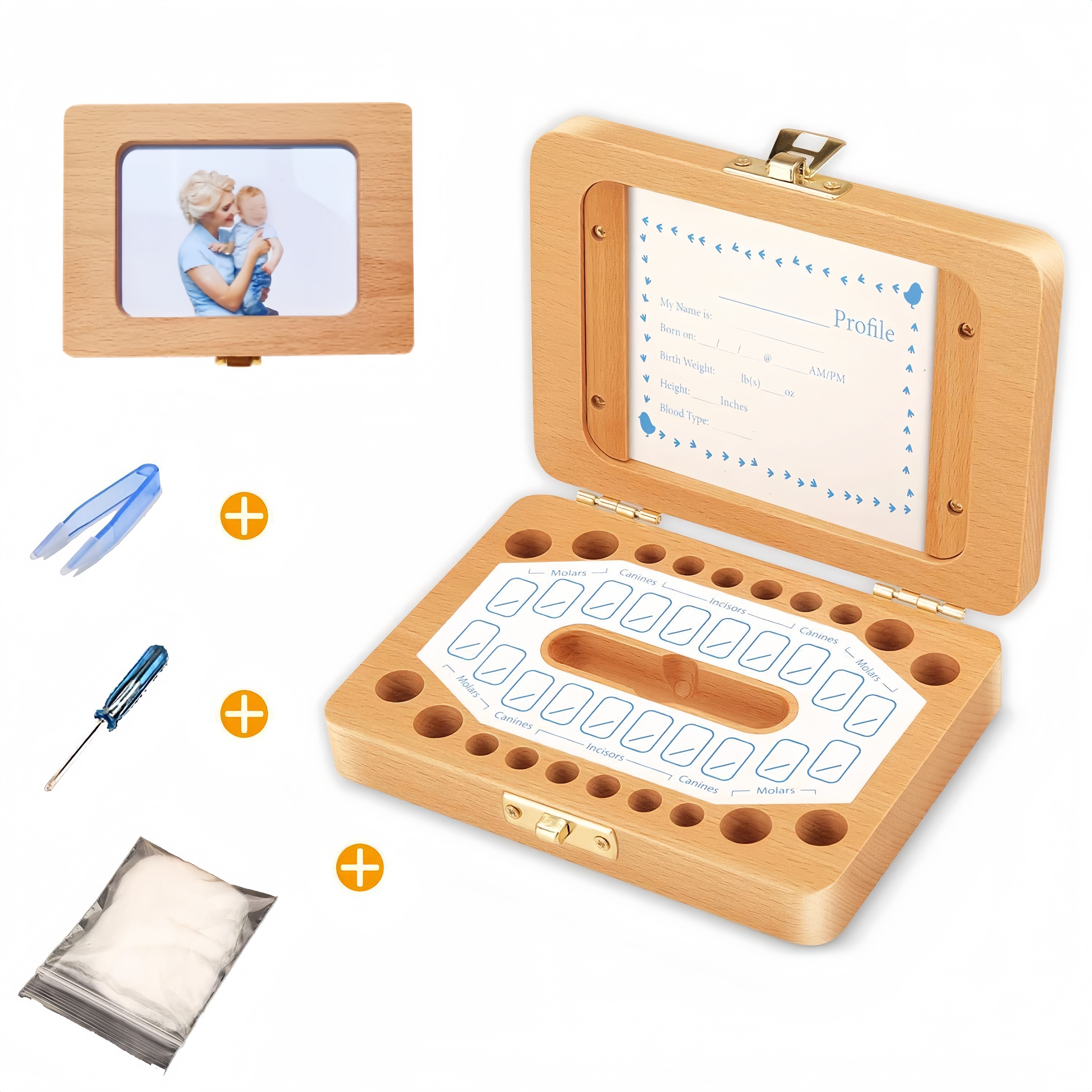 Venus Zahndose Milchzahn-Gedenkbox, Babyzahnbox (Geschenk zum Kindertag, 1 St., Aufbewahrungsbox für Baby-Andenken), Geeignet für Milchzähne und Haare