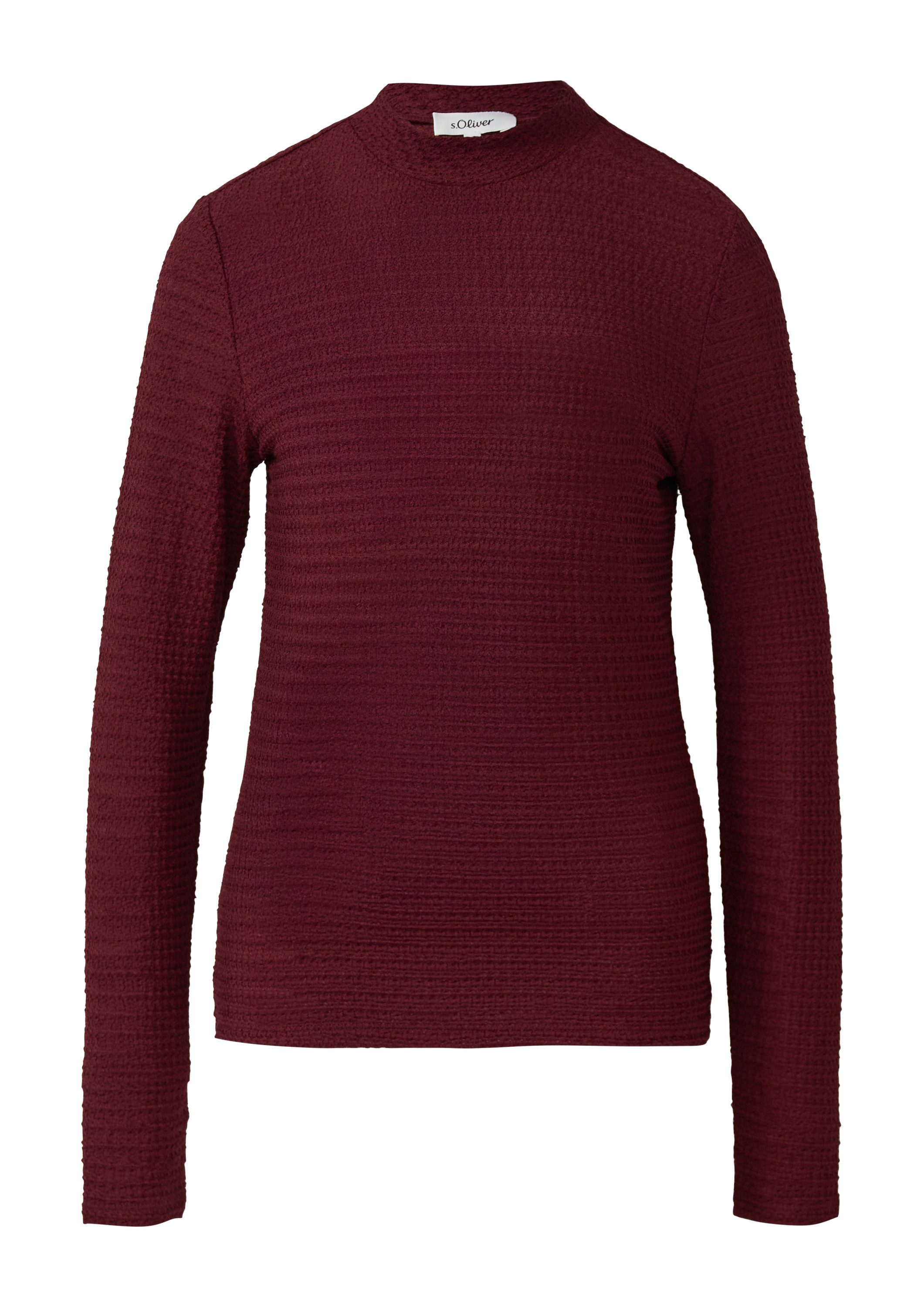 s.Oliver Langarmshirt T-Shirt Longsleeve aus Spitzenjersey im Slim Fit günstig online kaufen