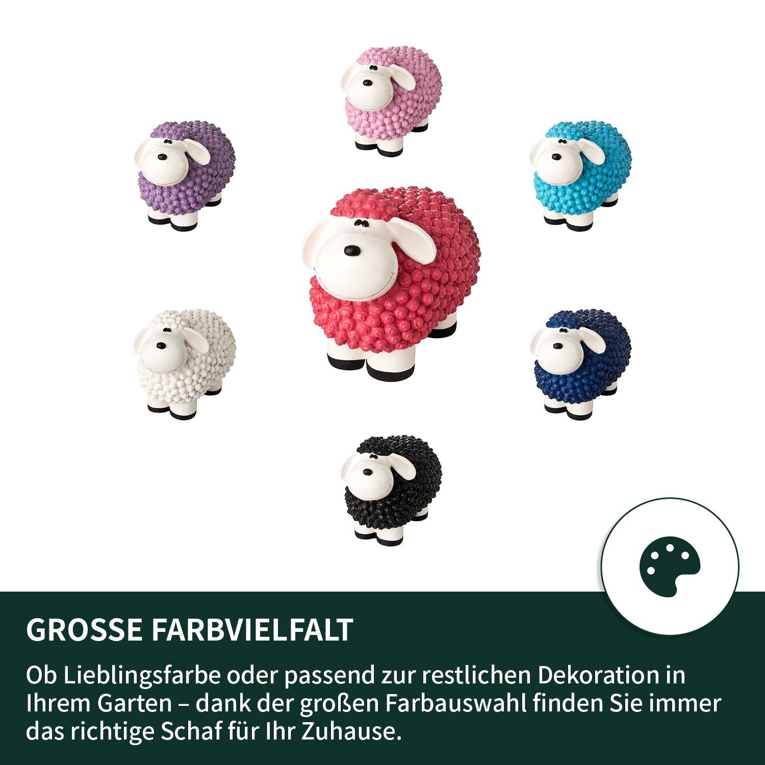 VERDOBA Gartenfigur Bunte Mini Schafe Gartenfiguren, günstig online kaufen