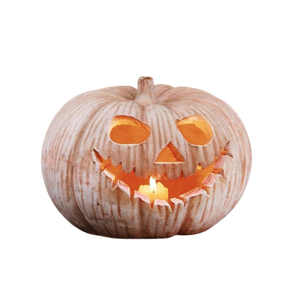 Home-trends24.de Dekofigur Kürbis Windlicht Halloween Terracotta günstig online kaufen