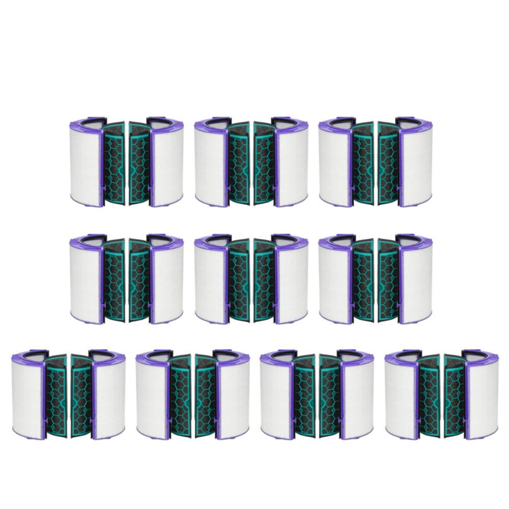 Trade-Shop Ersatzfilter 10x HEPA Filter passend für Dyson TP05 HP05 DP05 PH01 PH02 PH03, Zubehör für 969048-03 969048-01 968707-05 968707-04 968708-05 968708-04, inkl. Aktivkohlefilter / passend für Turm-Luftreiniger, -Ventilatoren