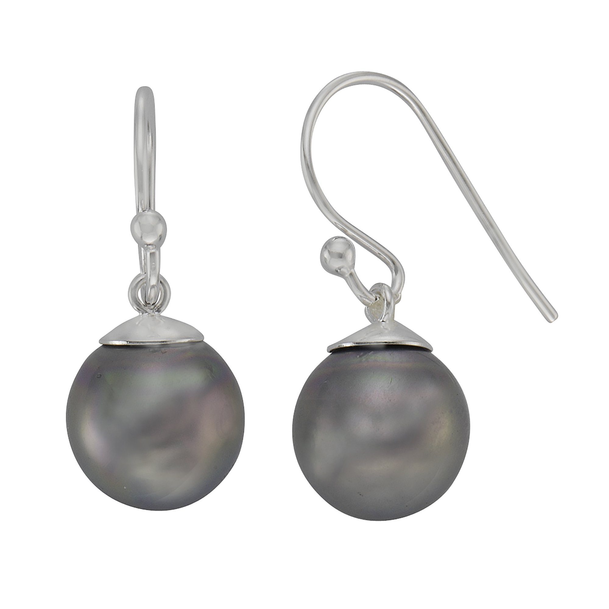 Ohrhänger grau Silber Sterling Paar Zeeme Perle 925/-