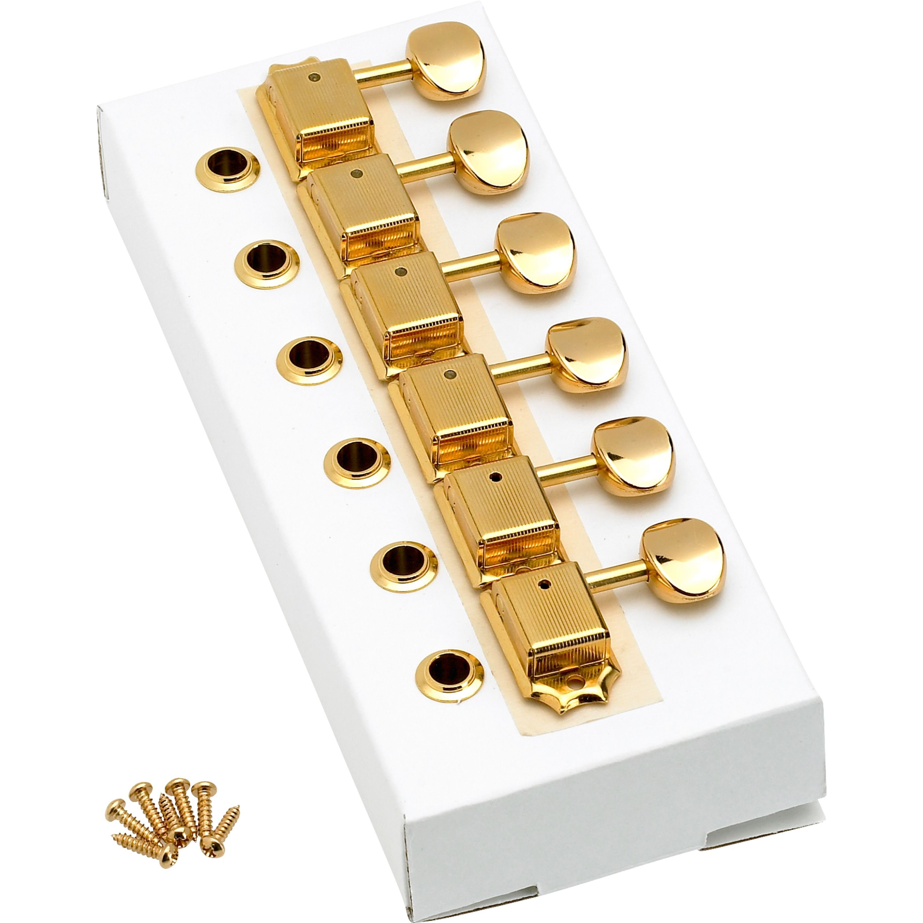 Fender Gitarrenmechanik-Set, (Kluson Style Tuners Gold, ersatzteile für Gitarren, Mechaniken), American Vintage Strat/Tele Tuning Machine Set Gold - Gitarren