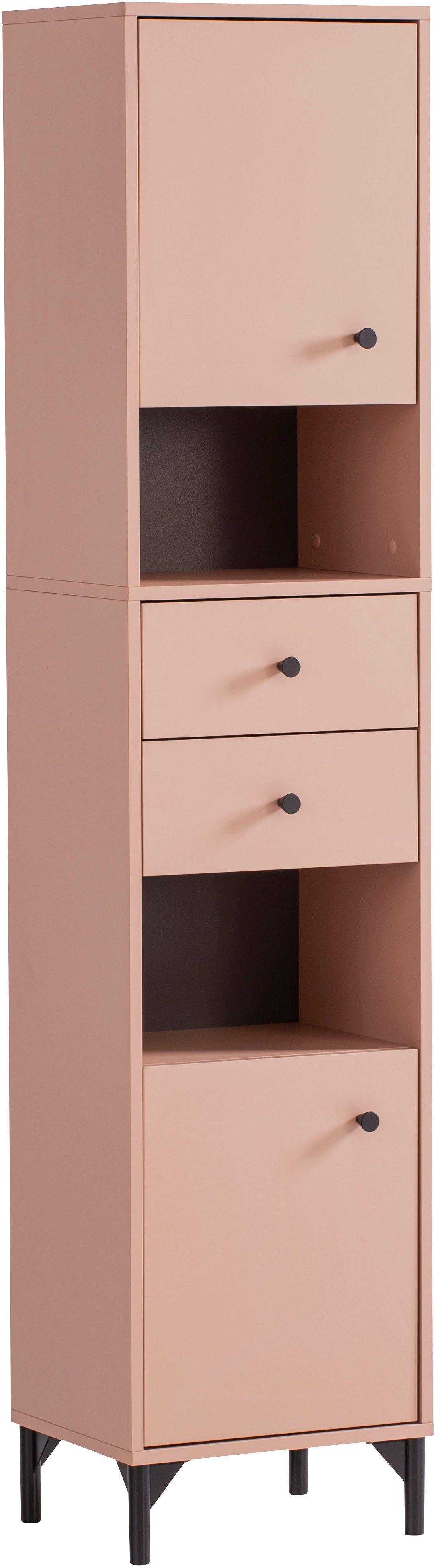 Schildmeyer Hochschrank Smash, Breite 40 cm Apricot Dekor, wechselbarer Türanschlag