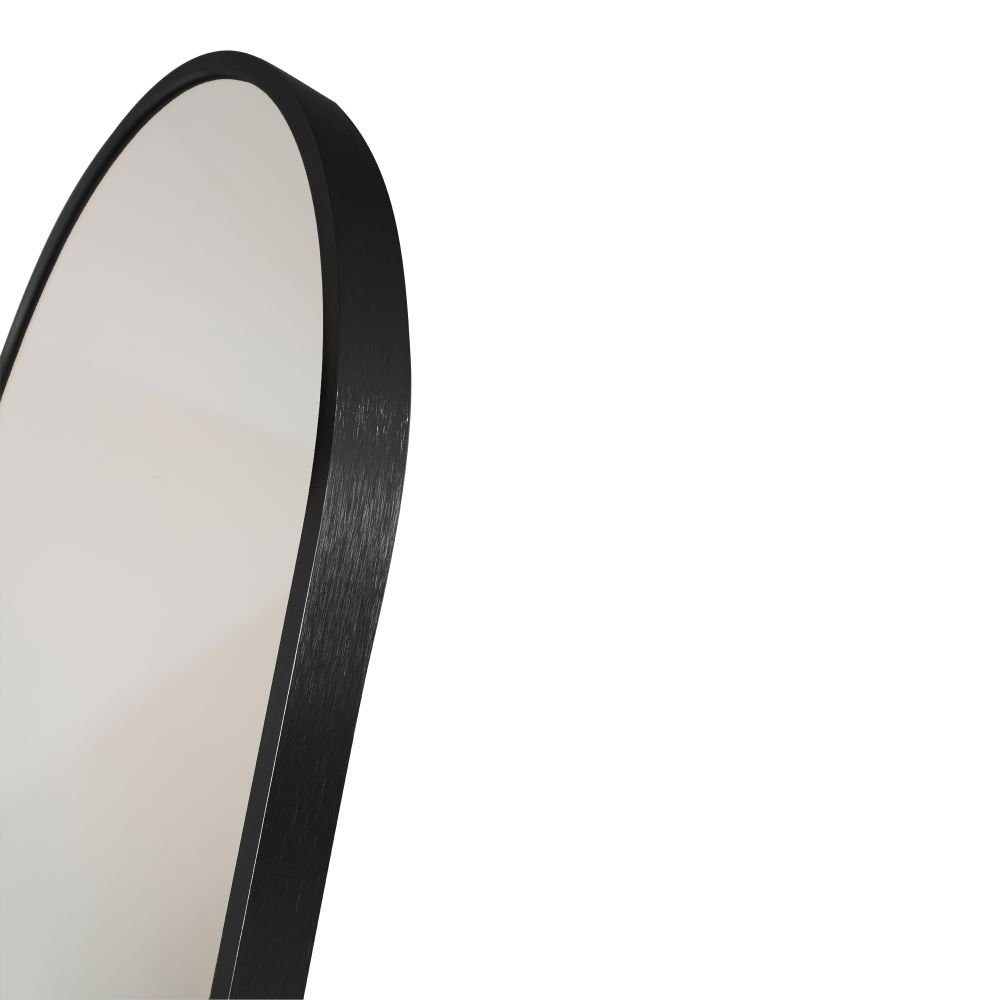 LebensWohnArt Standspiegel Moderner schwarz 150x40cm BARCA Aluminium Standspiegel ca