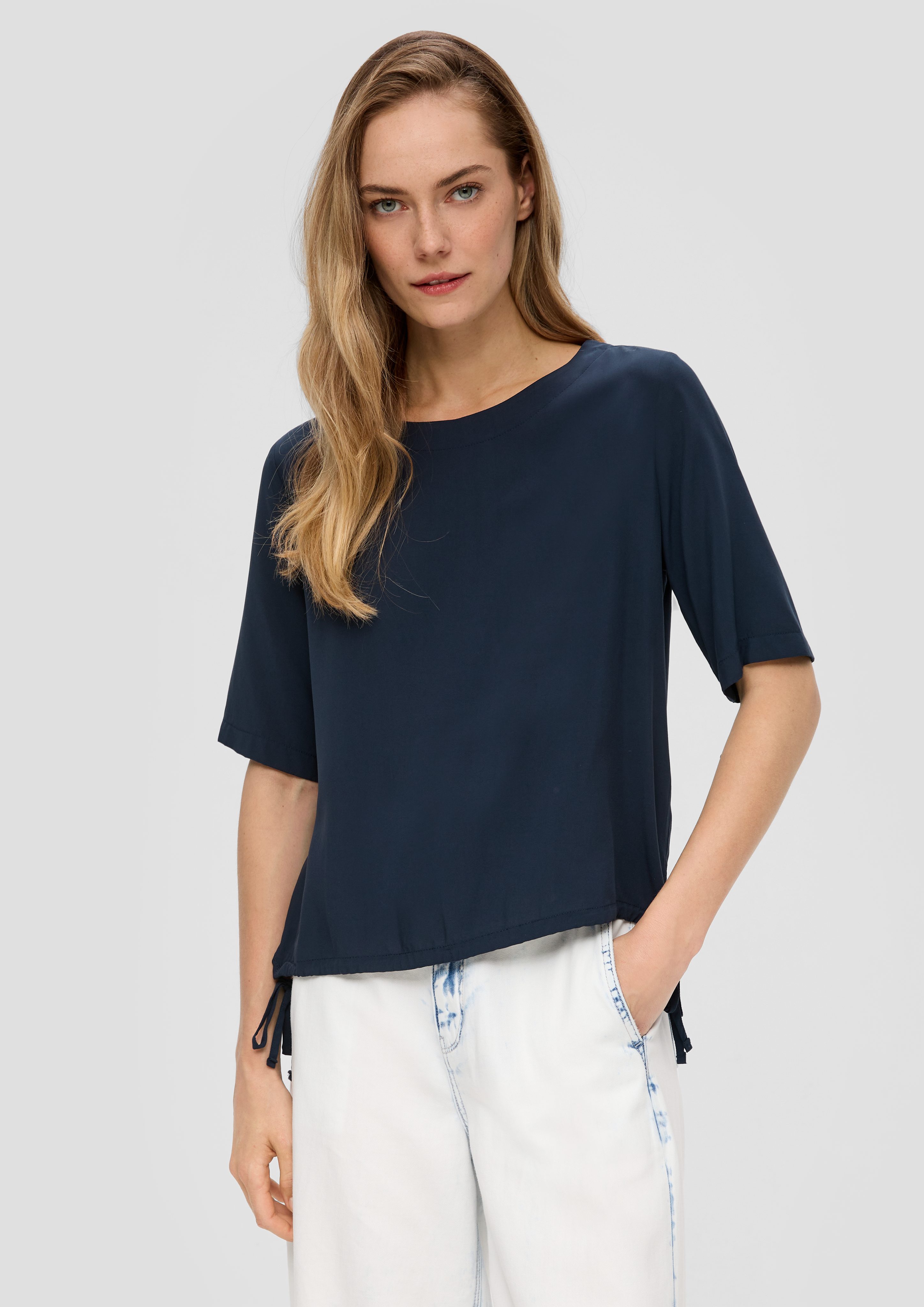 s.Oliver Kurzarmbluse Gemustertes Blusenshirt aus Viskose günstig online kaufen