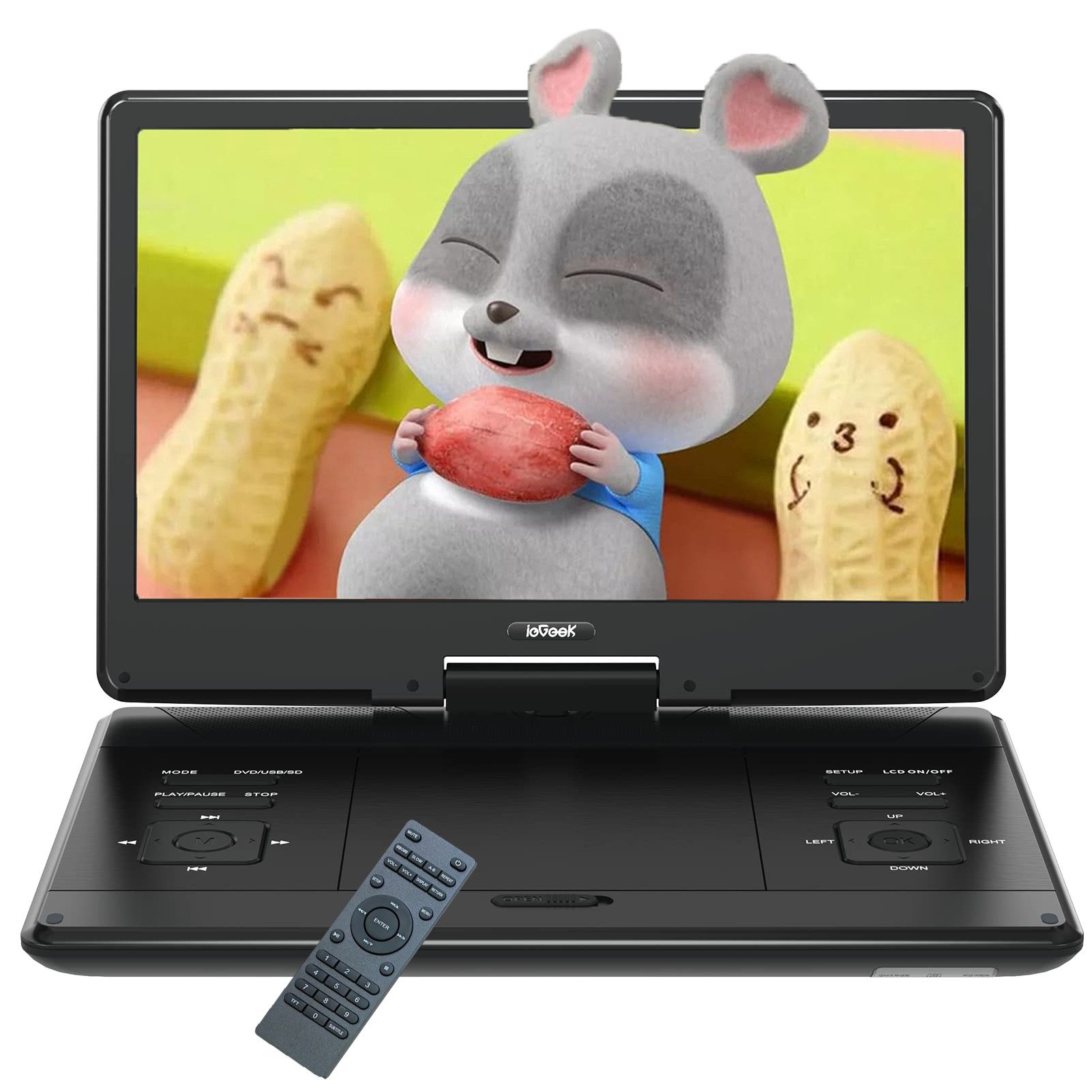 15,7-Zoll Tragbarer DVD-Player mit 14,0-Zoll HD-Drehbildschirm Portabler DVD-Player