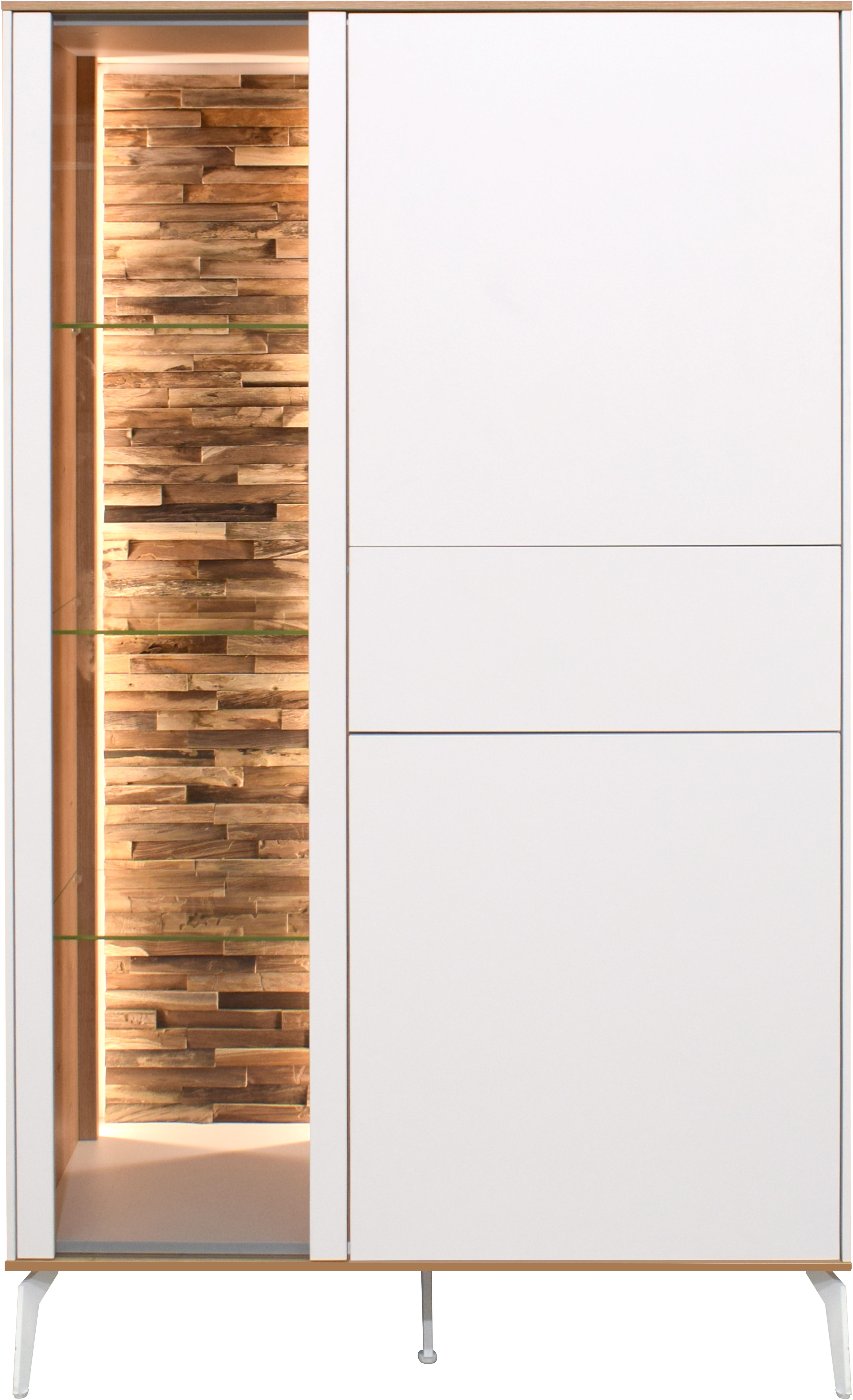 Mäusbacher Highboard, Faro Highboard B 101 cm, inkl. Beleuchtung, Push to open, Metallfüße
