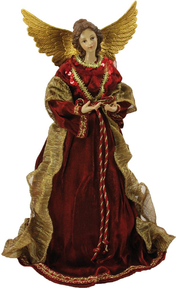 FADEDA Engelfigur FADEDA Engel mit Stoffkleid, rot, Höhe in cm: 35