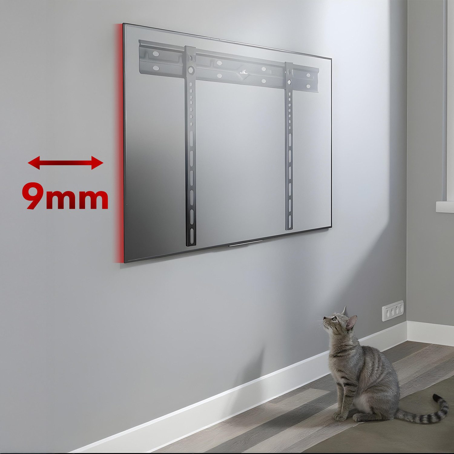 Maclean TV-Wandhalterung MC-123 Ultraflache Wandhalterung für TV, 40-85", (bis 85 Zoll, Max VESA 600x400, Belastung bis 80kg) – Bild 3 von 5