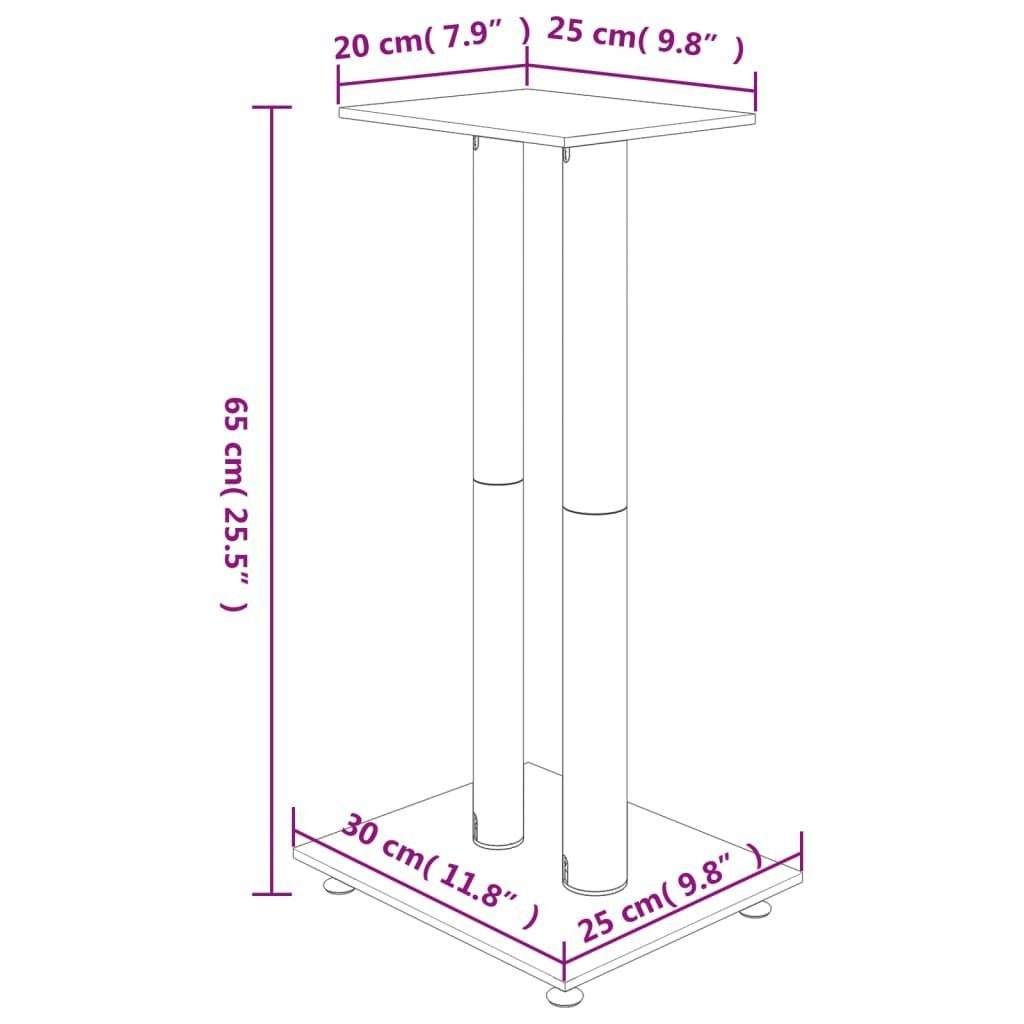 Hartglas Lautsprecher-Ständer Schwarz Lautsprecherständer 2 Silbern Stk. & vidaXL 2 Säulen