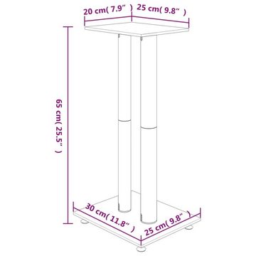 vidaXL Lautsprecher-Ständer 2 Stk. Schwarz & Silbern Hartglas 2 Säulen Lautsprecherständer
