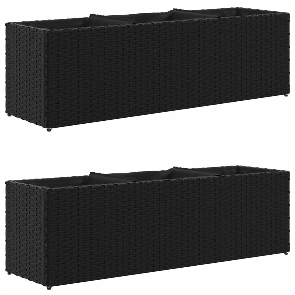 vidaXL Pflanzkübel Pflanzkübel Pflanzkübel Pflanzkasten Blumenkasten 2 Stk Polyrattan 105