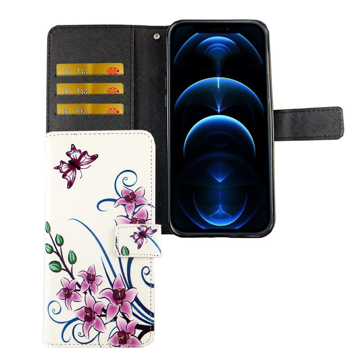 König Design Handyhülle Apple iPhone 12 Mini, Apple iPhone 12 Mini Handyhülle Bookcover Weiß