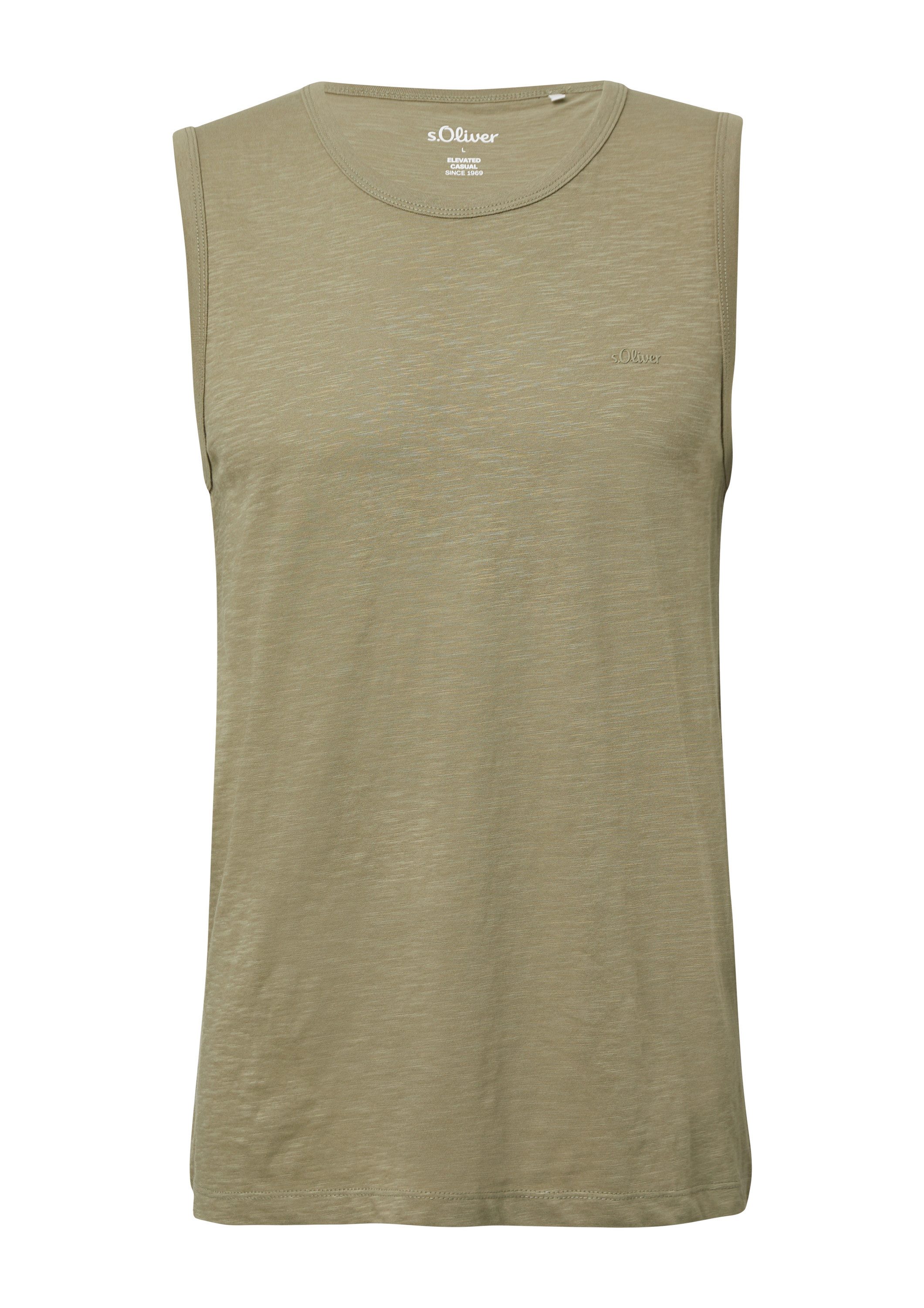 s.Oliver Muskelshirt T-Shirt Baumwoll-Tanktop mit Flammgarnstruktur günstig online kaufen