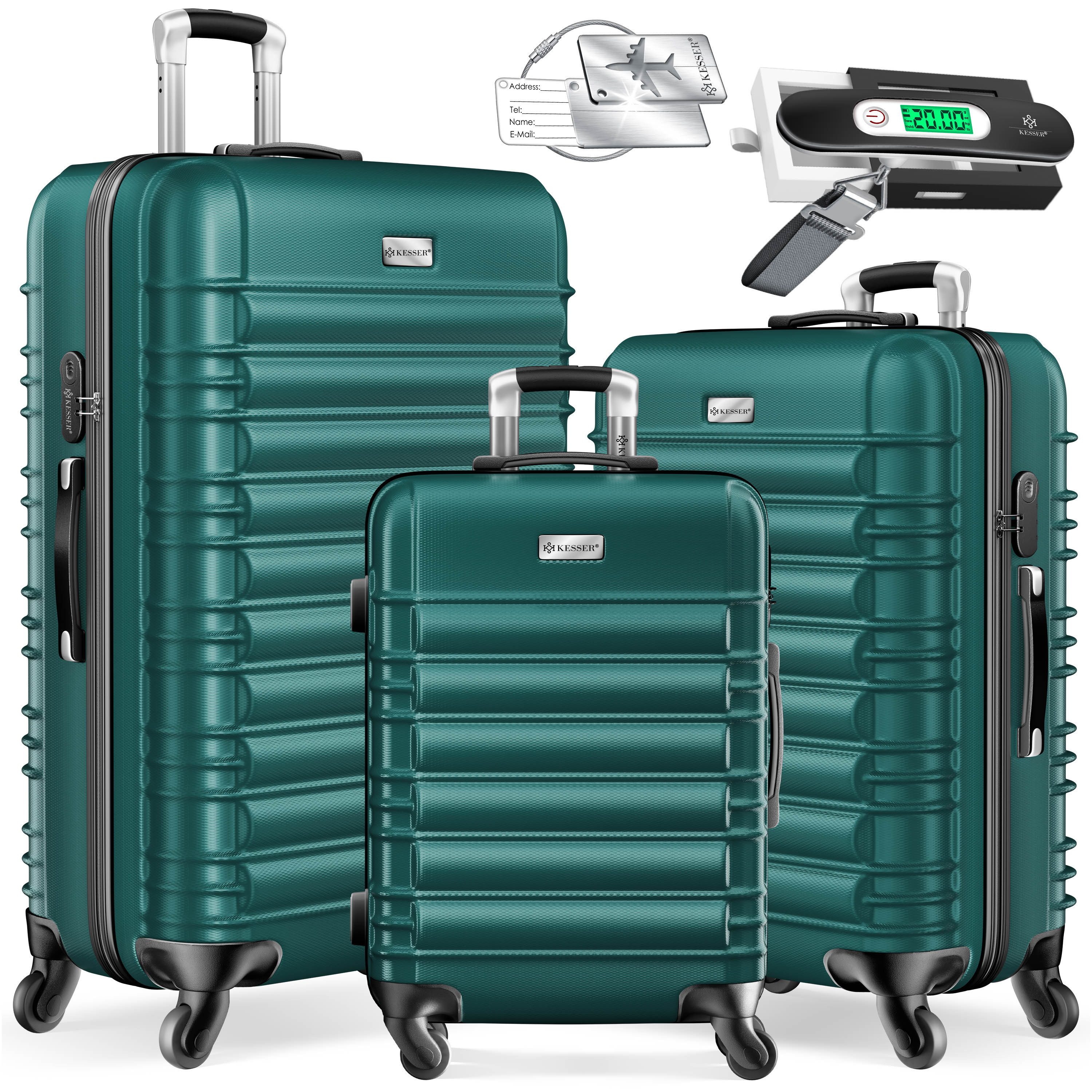 KESSER Kofferset, 4 Rollen, 3tlg. Hartschalenkofferset Hartschalenkoffer Reisekoffer Set