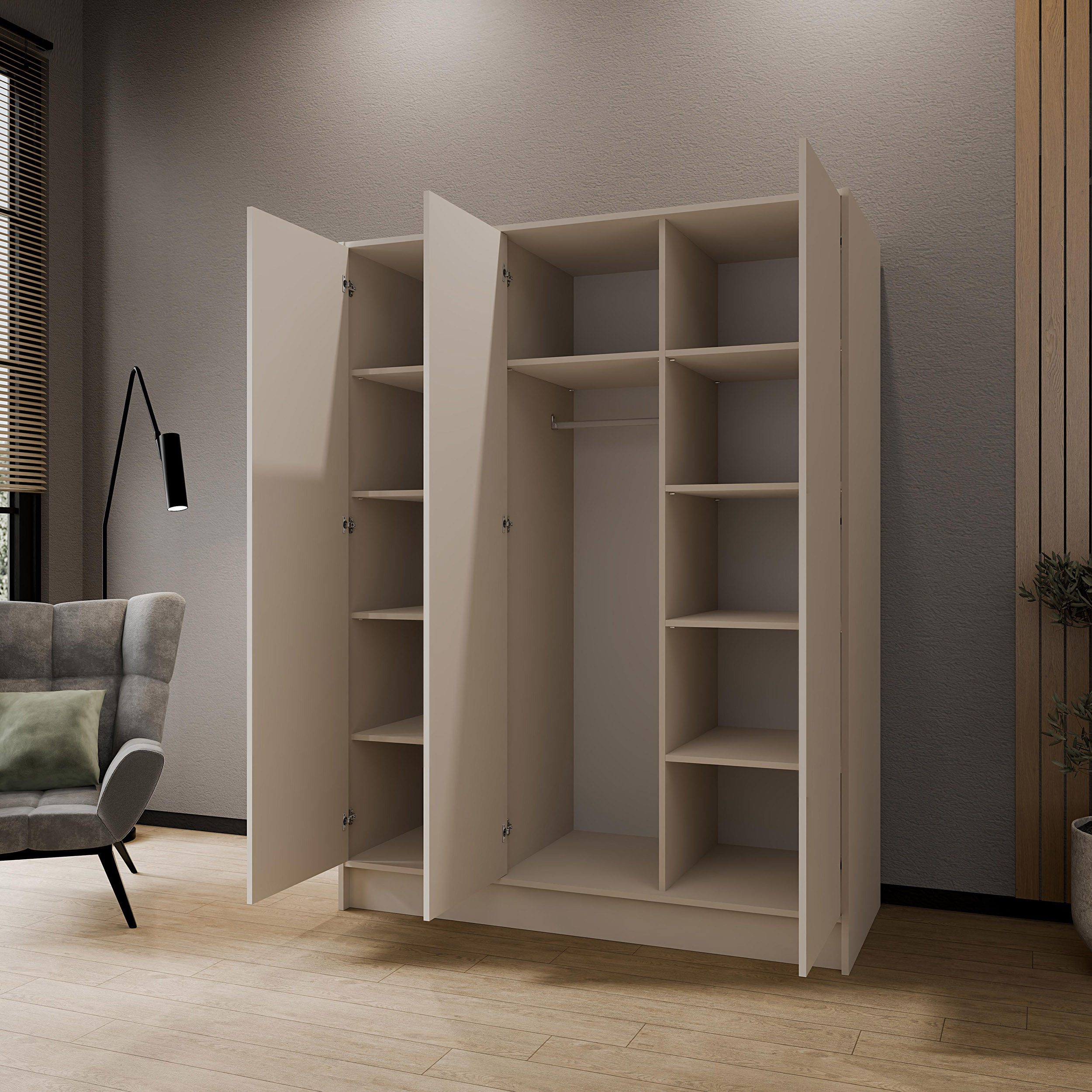 Beautysofa Kleiderschrank Gava moderne Schlichtheit und funktionale Eleganz (Schrank mit flexibel konfigurierbar, TIP-ON Öffnungssystem) Breiten zur Auswahl: 10 – Bild 5 von 5
