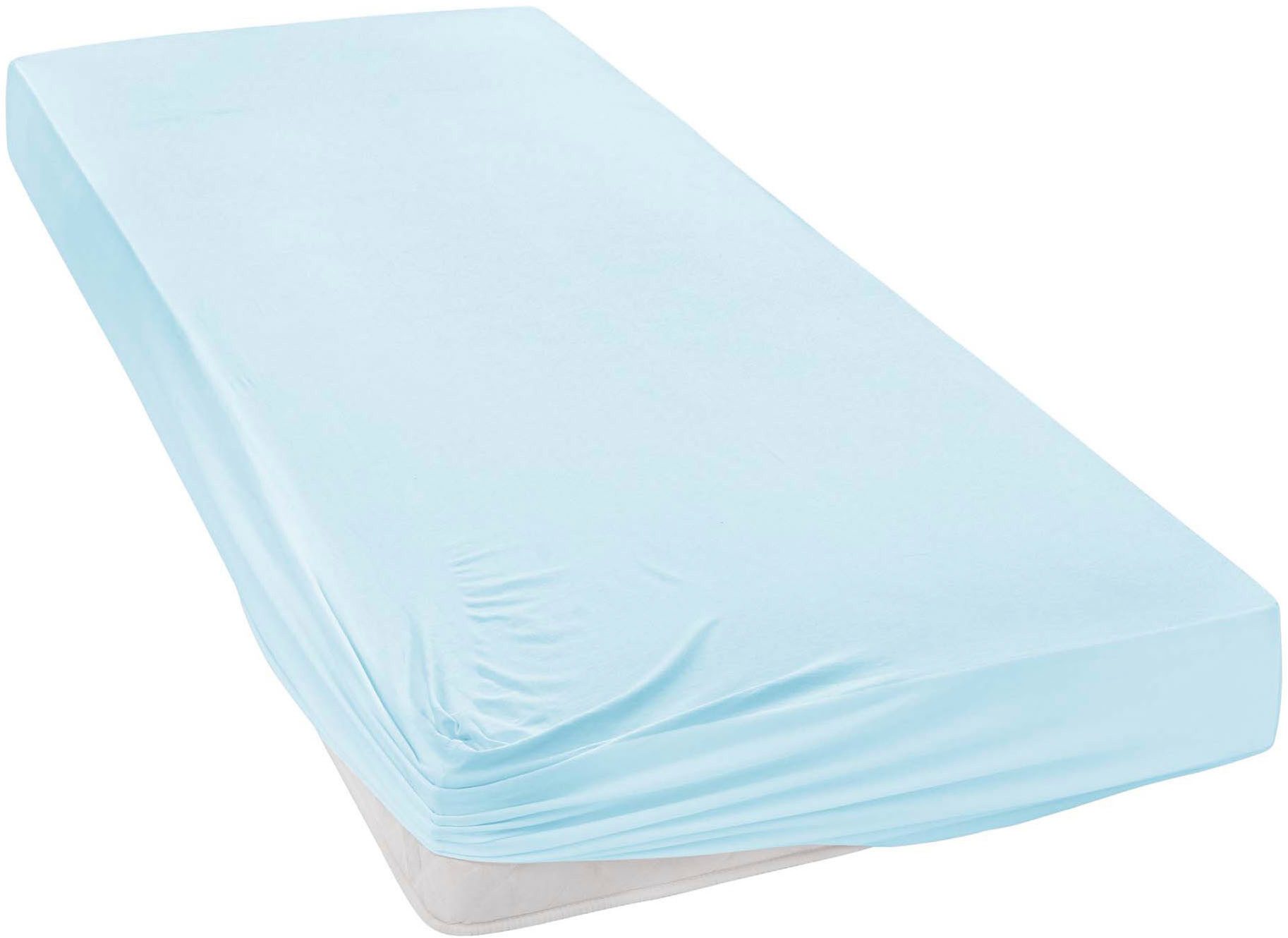 Janine Spannbettlaken ELASTIC 5002 Jersey Bettlaken mit Elasthan, 190 g/m², Jersey-Elasthan, Gummizug: rundum, (1 Stück), für Matratzen bis 35 cm Höhe, 95% Baum – Bild 2 von 5