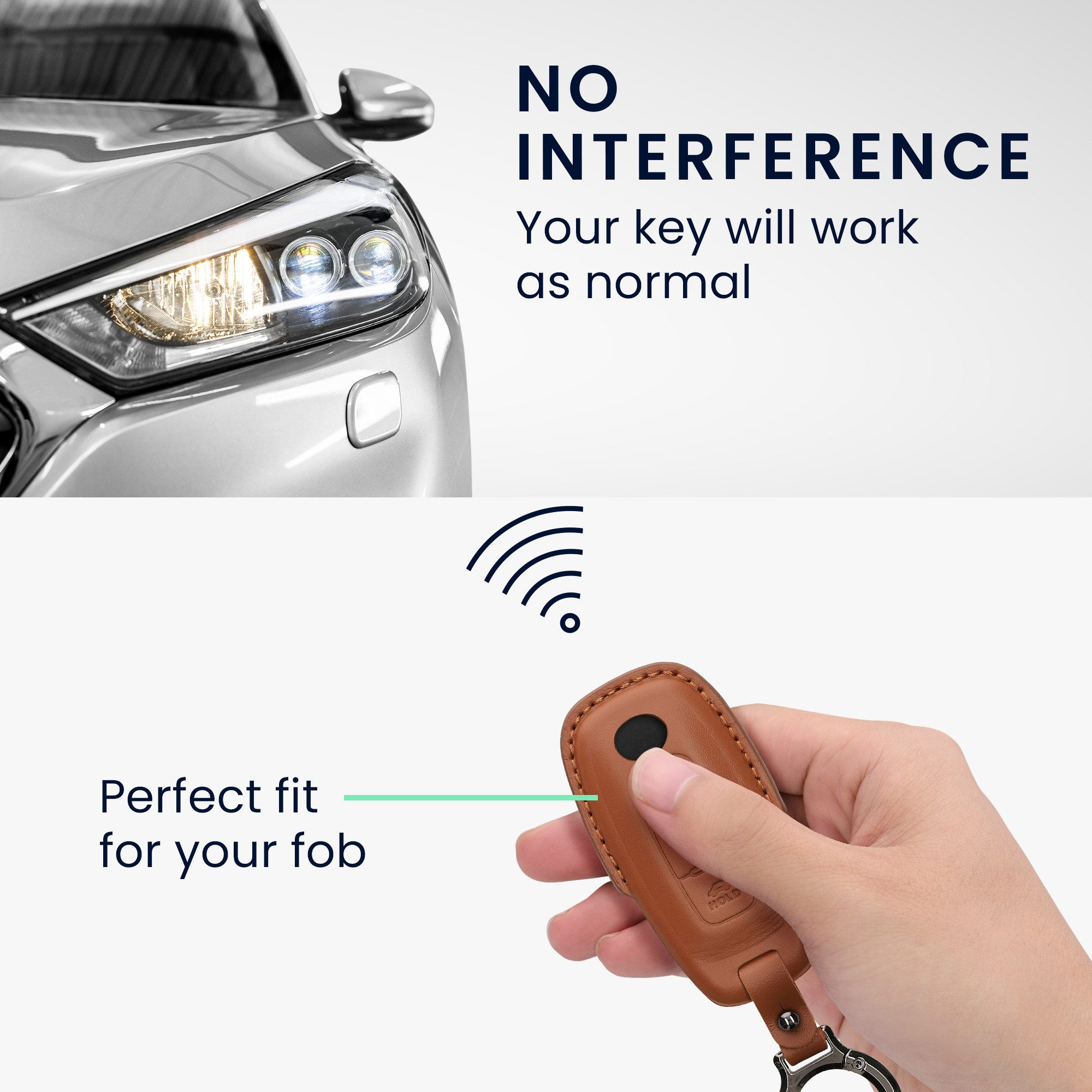 kwmobile Schlüsseltasche Hülle für Nissan 3-Tasten Ariya B6 B9 X-trail T33 Qashqai (1-tlg), Premium Leder Autoschlüssel Schlüssel Tasche