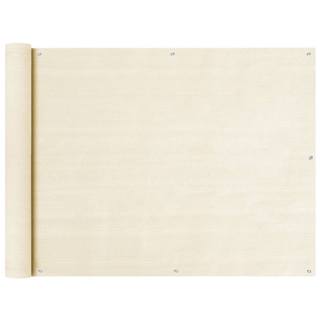 furnicato Balkonsichtschutz HDPE 90 x 300 cm Creme (1-St) UV-beständiger Sichtschutzzaun mit Ösen und atmungsaktivem Gewebe