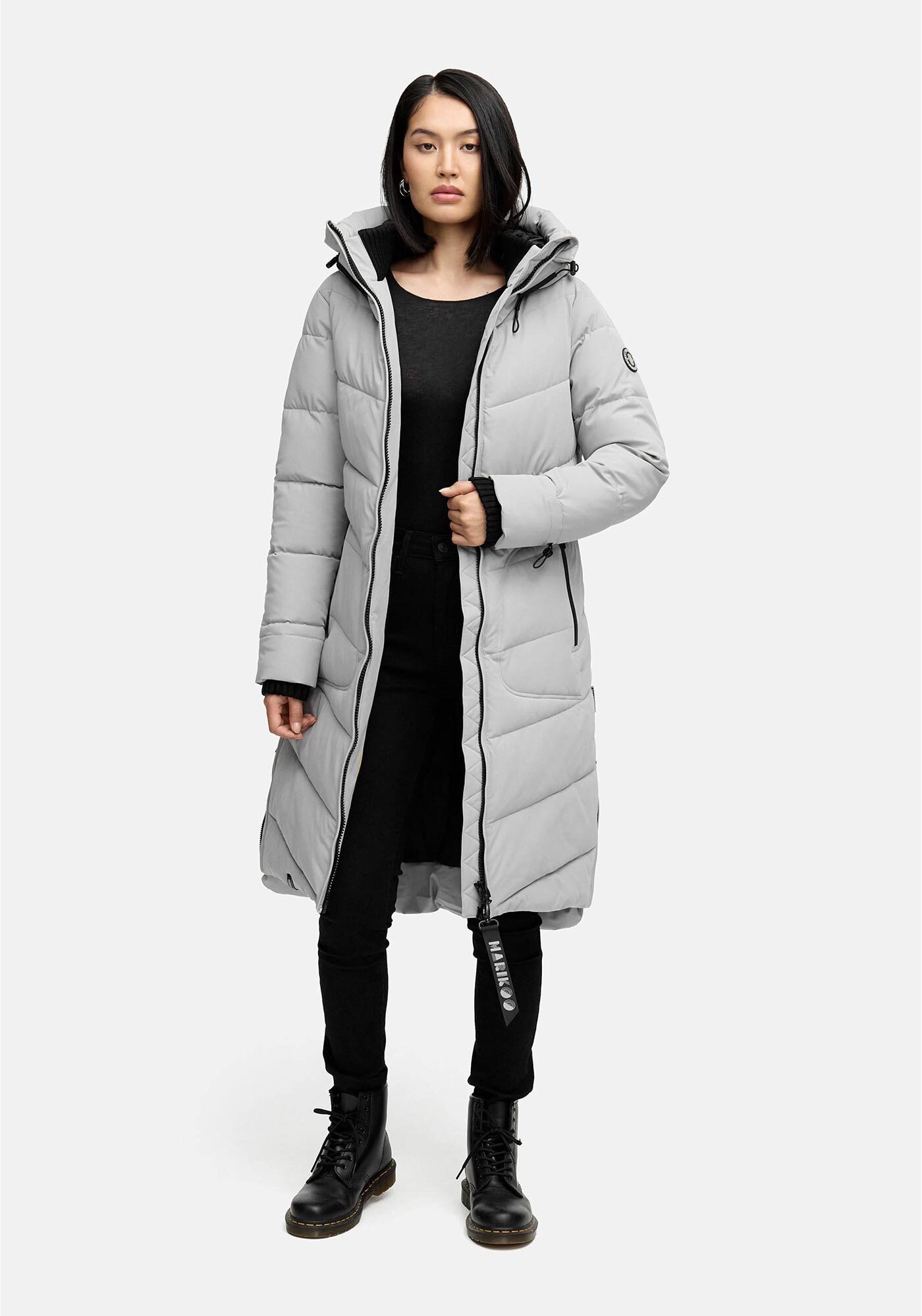 Marikoo Winterjacke Benikoo langer Winter Mantel gesteppt