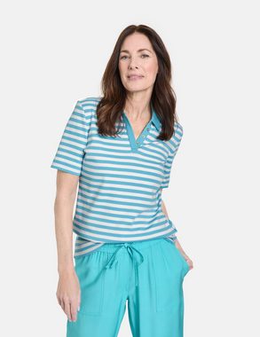 GERRY WEBER Poloshirt Gestreiftes Poloshirt aus nachhaltiger Baumwolle