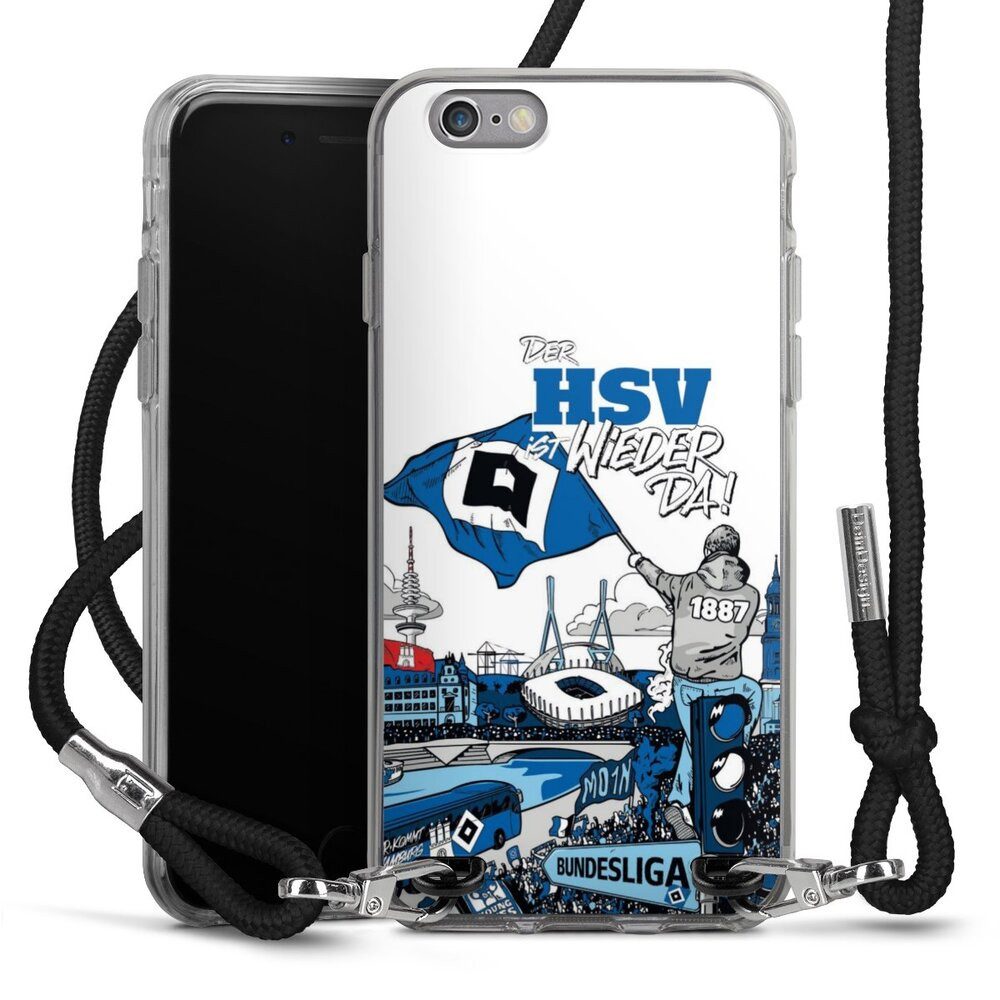 DeinDesign Handyhülle Hamburger SV Offizielles Lizenzprodukt Aufstieg, Apple iPhone 6s Handykette Hülle mit Band Case zum Umhängen