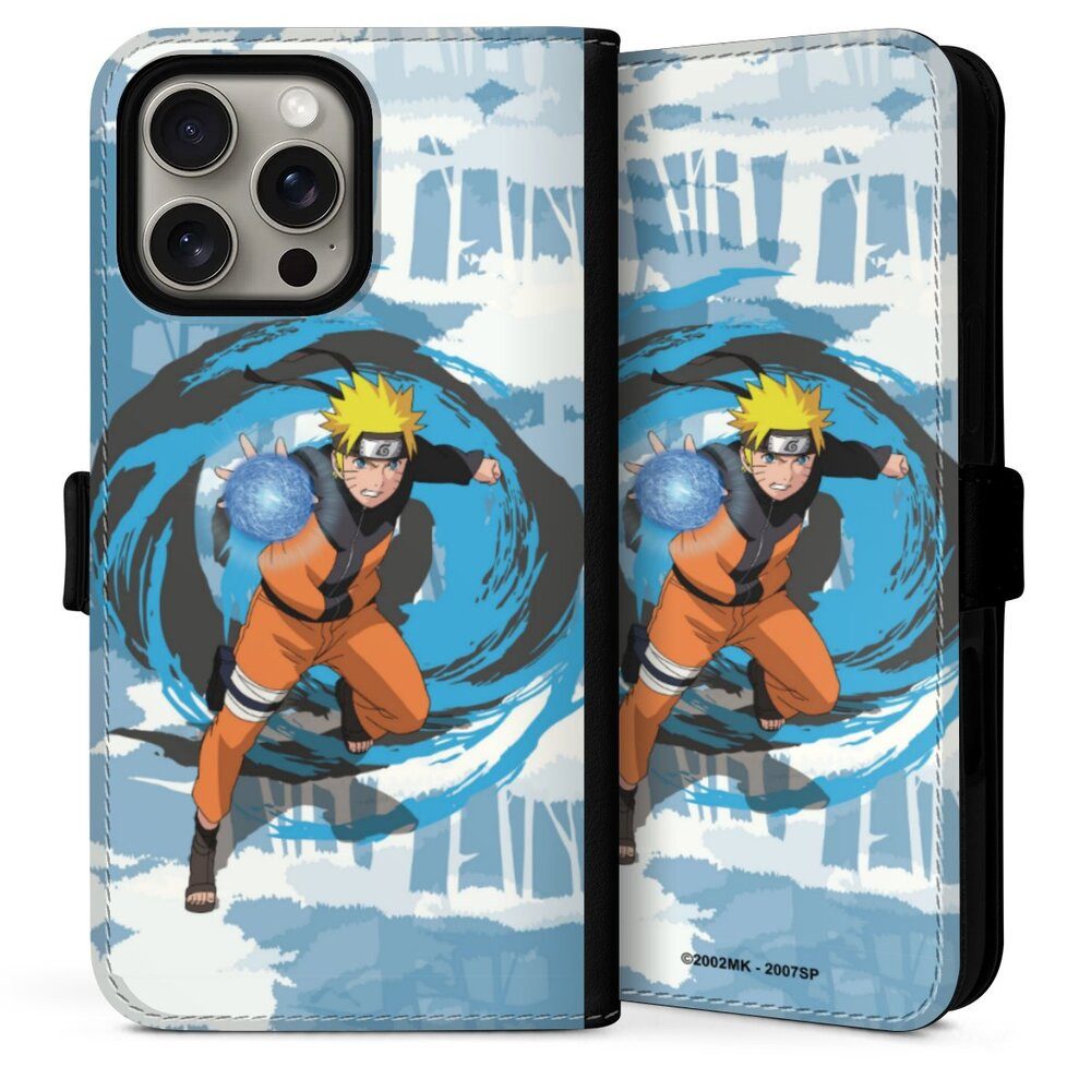 DeinDesign Handyhülle Offizielles Lizenzprodukt Manga Naruto Shippuden Naruto Rasengan, Apple iPhone 16 Pro Hülle Handy Flip Case Wallet Cover