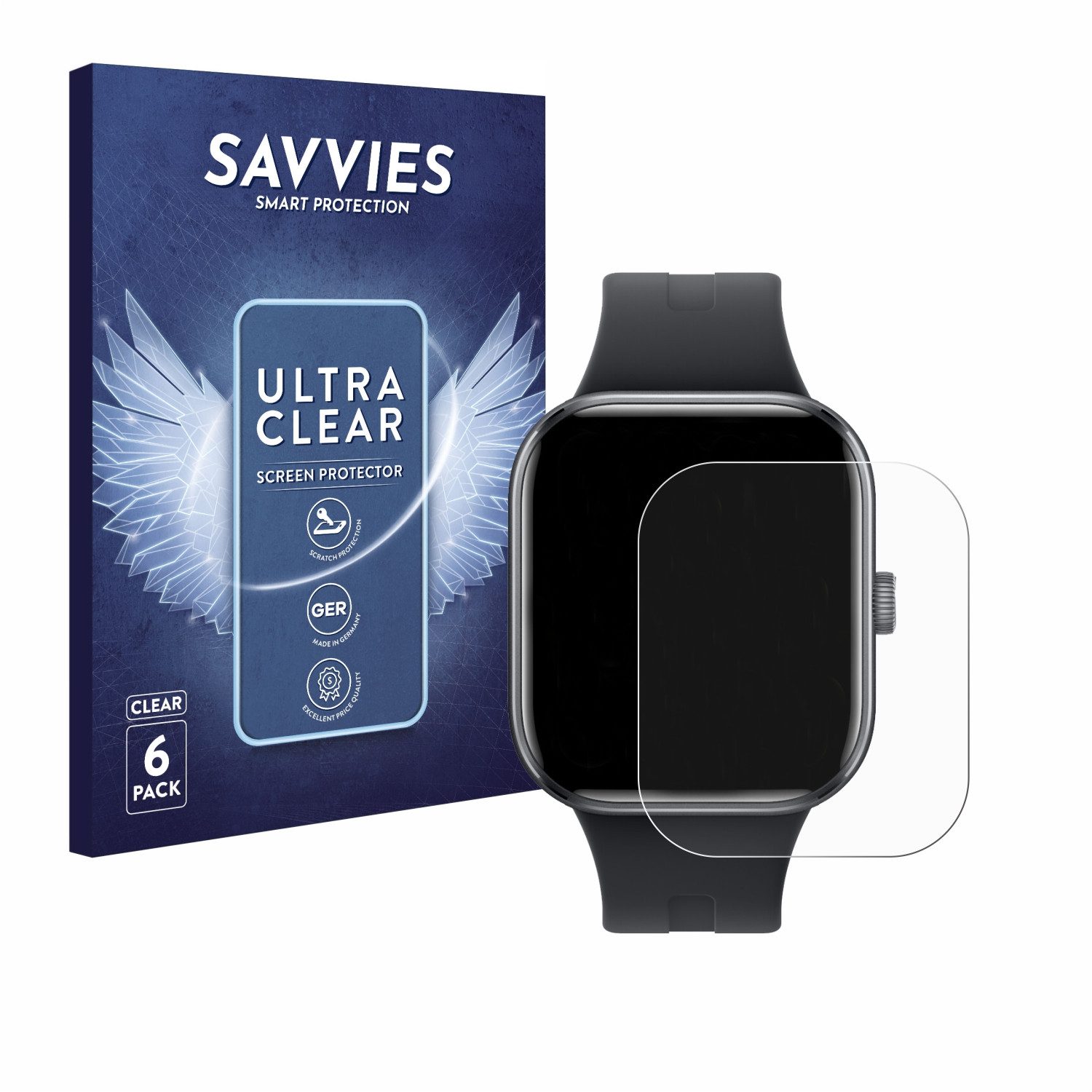 Savvies Displayschutzfolie Schutzfolie für Xiaomi Redmi Watch 5, 6 Stück, Displayschutz Schutz Folie Klar Transparent